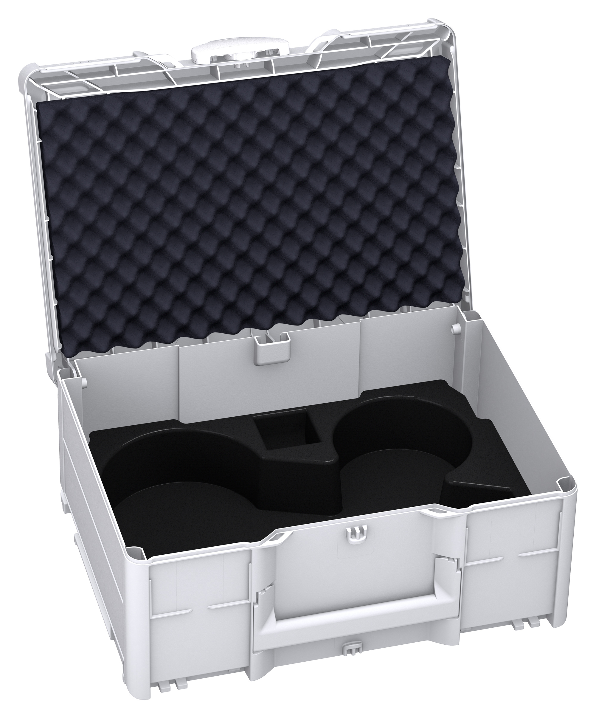 Corps Couleur: gris clair (RAL 7035) - Couleur de la poignée: gris clair (RAL 7035) - Couleur de la fermeture: blanc (RAL 9016)