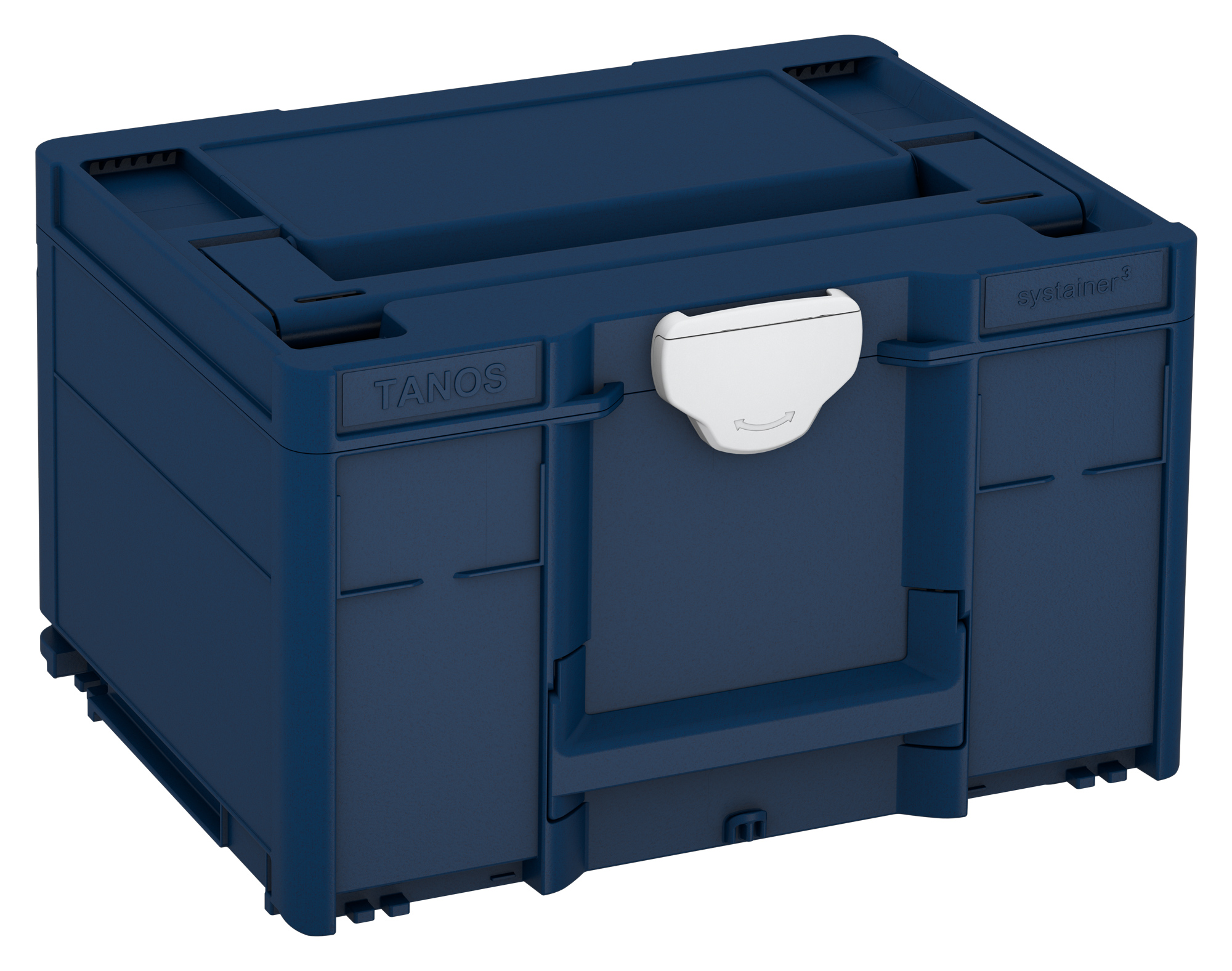 Kleur frame: Saffierblauw (RAL 5003) - Kleur handgreep: Saffierblauw (RAL 5003) - Kleur bevestigingsmiddel: Lichtgrijs (RAL 7035)