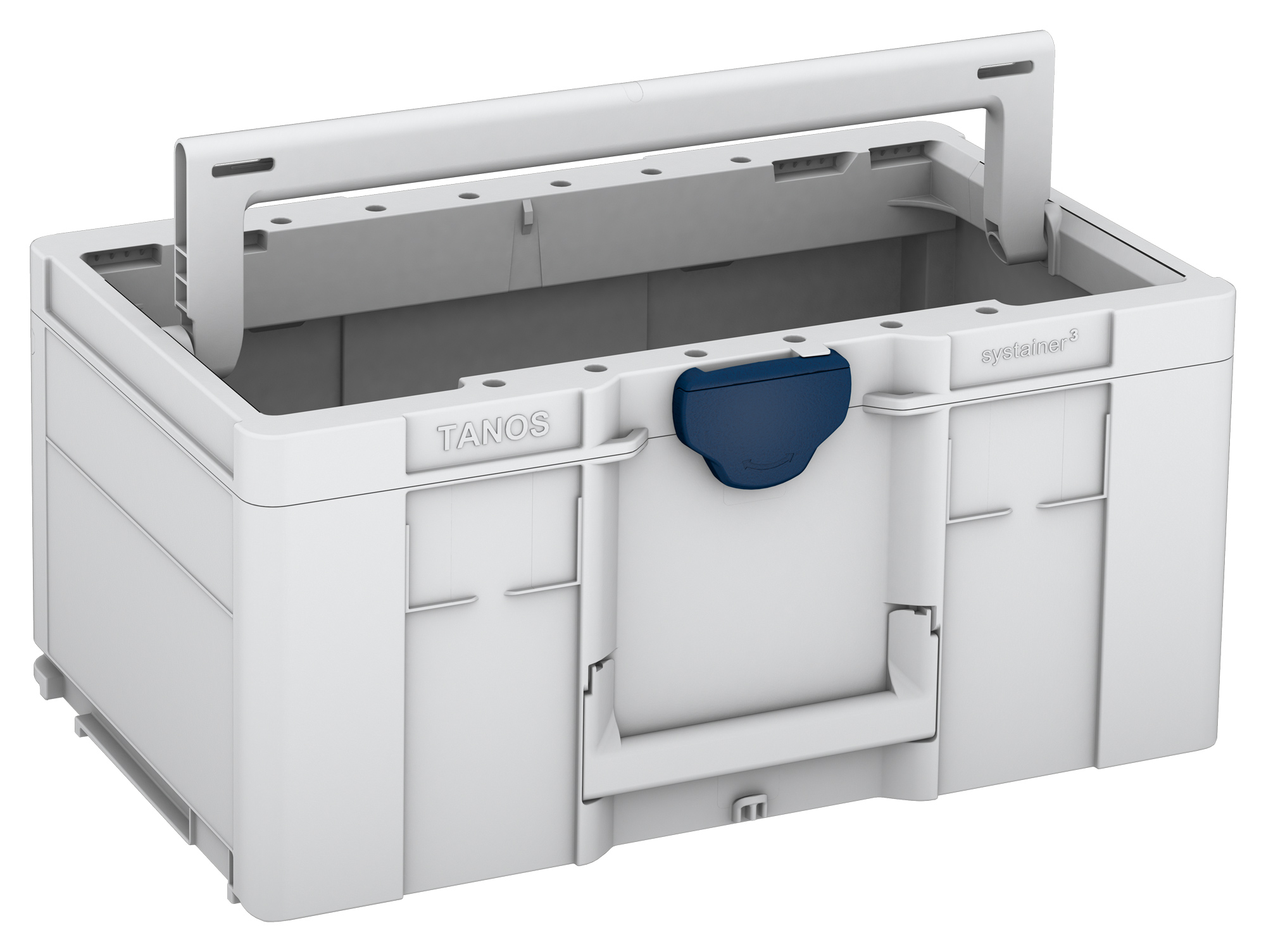 Kleur frame: Lichtgrijs (RAL 7035) - Kleur bevestigingsmiddel: Saffierblauw (RAL 5003)