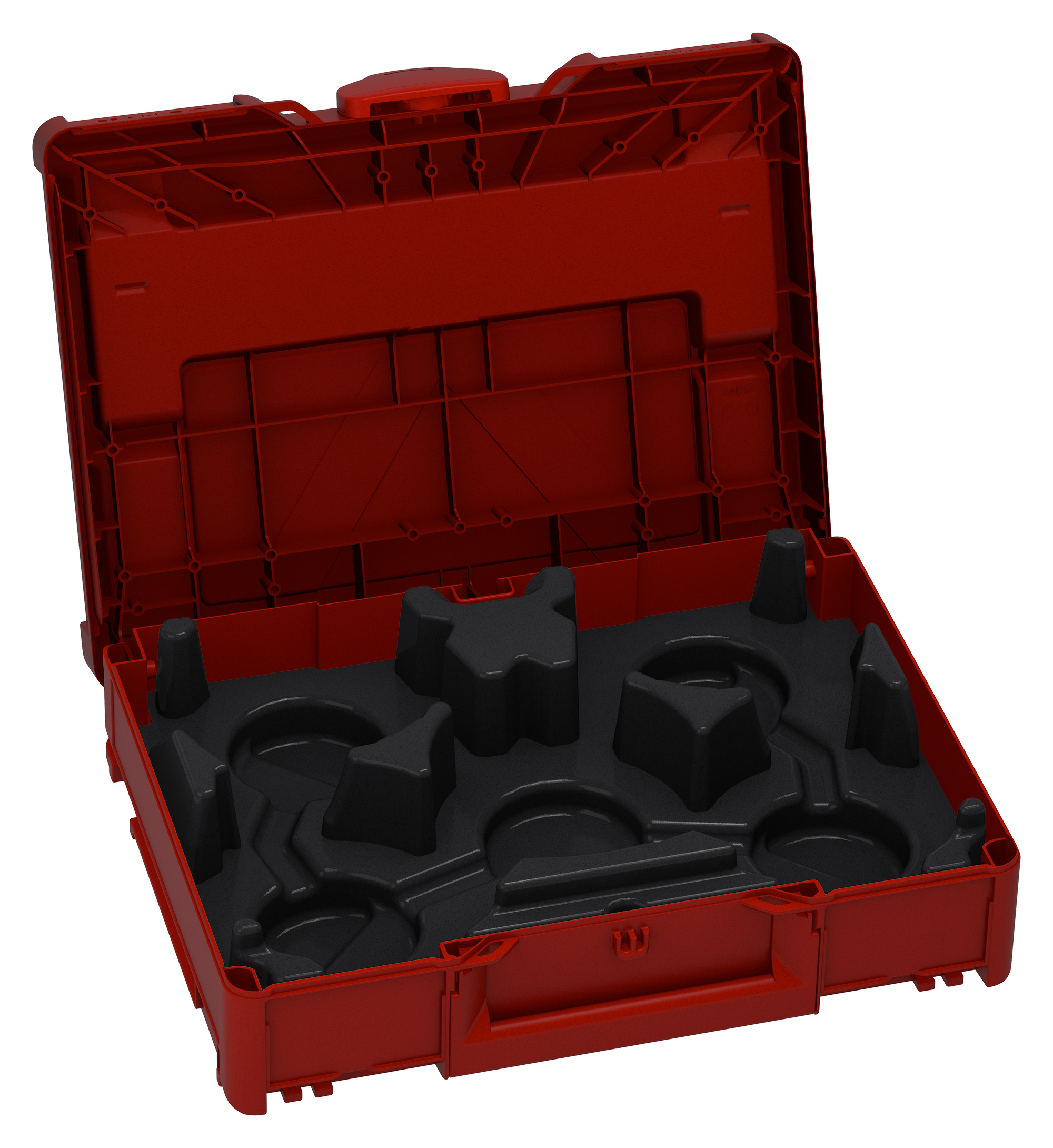 Korpus Farbe: Karminrot (RAL 3002) - Griff Farbe: Himmelblau (RAL 5015) - Verschluss Farbe: Karminrot (RAL 3002)