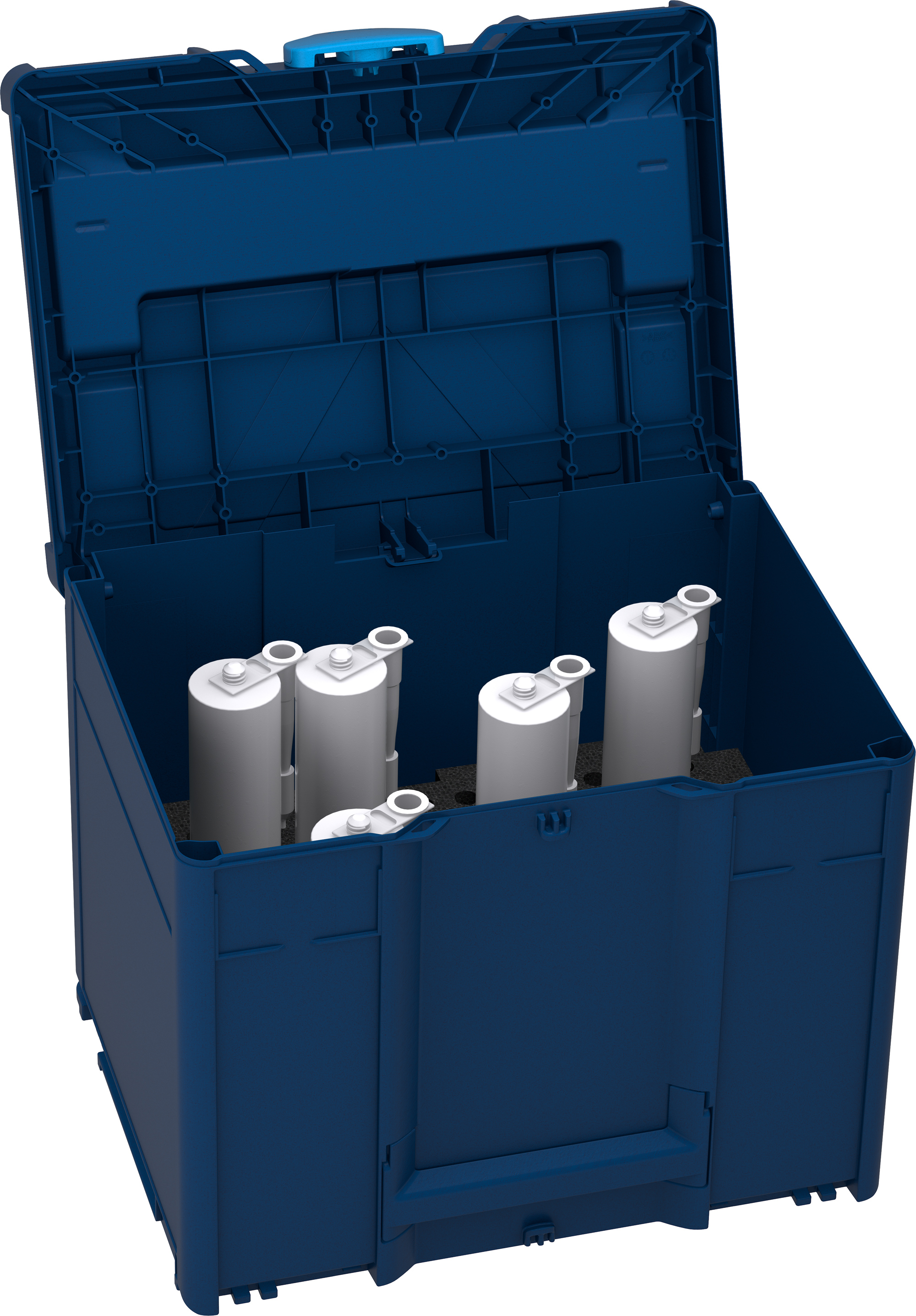 Kleur frame: Saffierblauw (RAL 5003) - Kleur handgreep: Saffierblauw (RAL 5003) - Kleur bevestigingsmiddel: Hemelsblauw (RAL 5015)