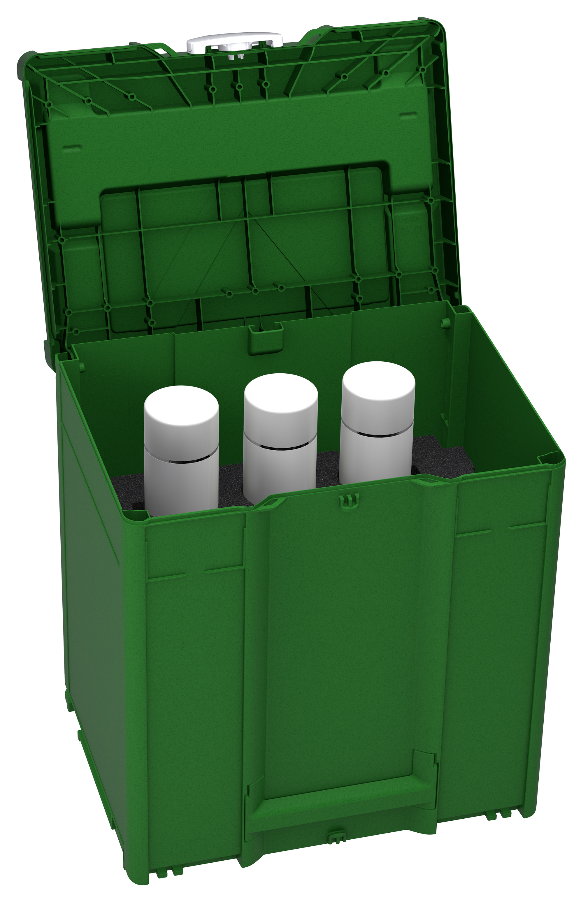 Corps Couleur: vert émeraude (RAL 6001) - Couleur de la poignée: vert émeraude (RAL 6001) - Couleur de la fermeture: gris clair (RAL 7035)