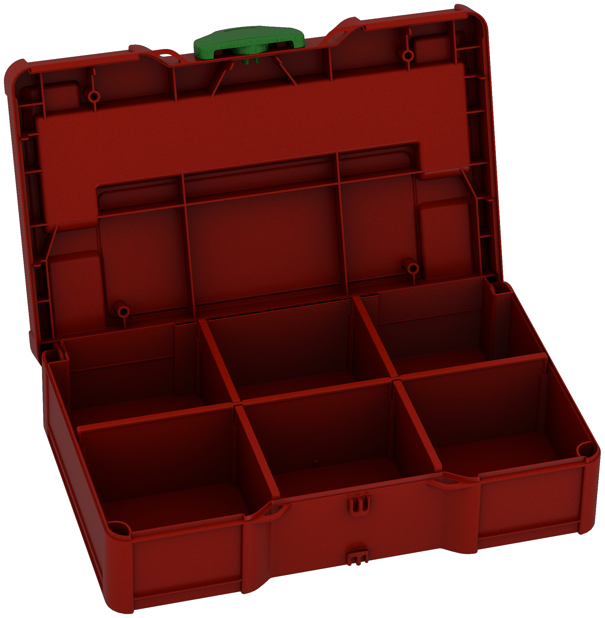 Corps Couleur: rouge carmin (RAL 3002) - Couleur de la fermeture: vert émeraude (RAL 6001)