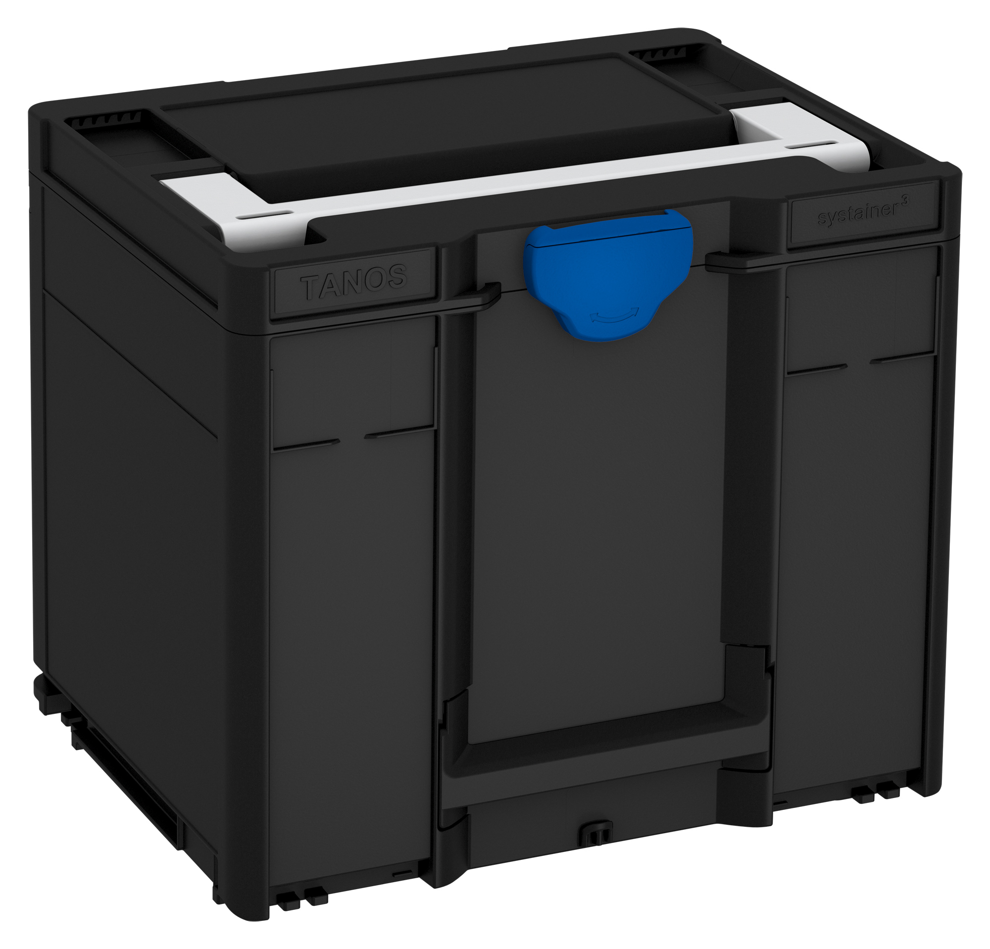 Korpus Farbe: Schwarz (RAL 9004) - Griff Farbe: Lichtgrau (RAL 7035) - Verschluss Farbe: Signalblau (HKS 43 K)