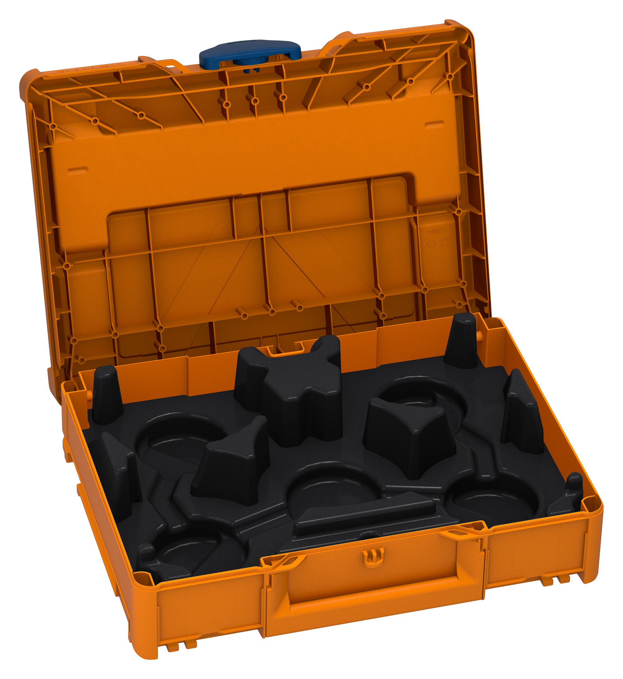 Kleur frame: Dieporanje (RAL 2011) - Kleur handgreep: Lichtgrijs (RAL 7035) - Kleur bevestigingsmiddel: Saffierblauw (RAL 5003)