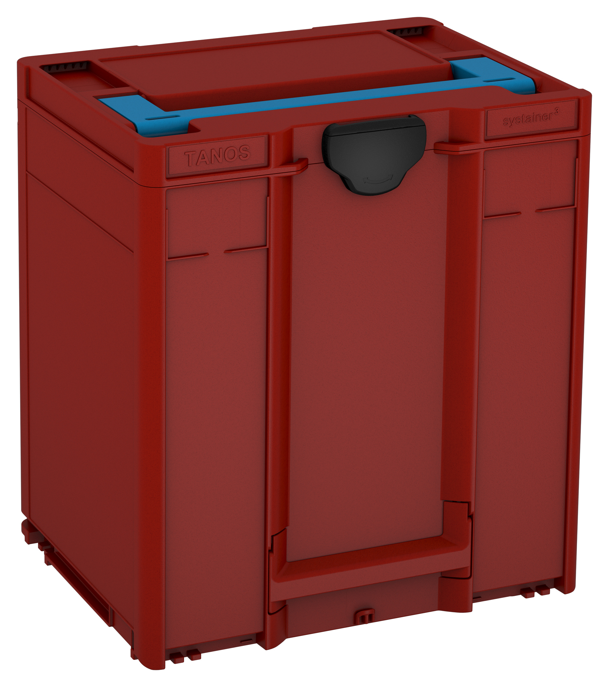 Korpus Farbe: Karminrot (RAL 3002) - Griff Farbe: Himmelblau (RAL 5015) - Verschluss Farbe: Schwarz (RAL 9004)