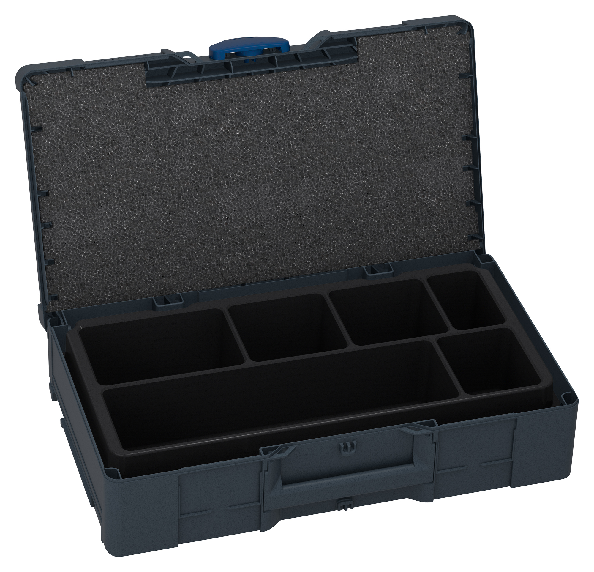 Korpus Farbe: Anthrazit (RAL 7016) - Griff Farbe:  Anthrazit (RAL 7016) - Verschluss Farbe: Saphirblau (RAL 5003)