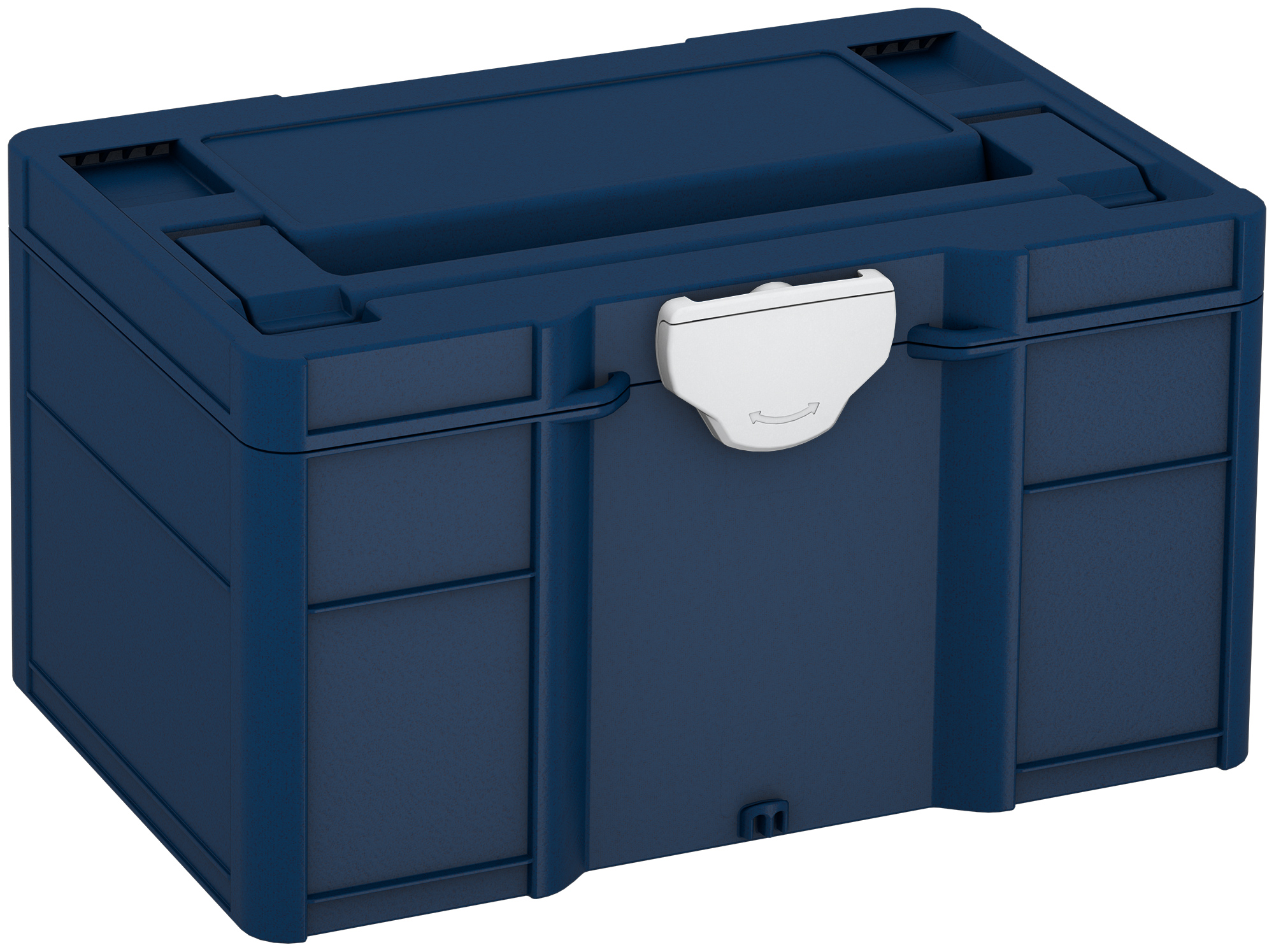Kleur frame: Saffierblauw (RAL 5003) - Kleur bevestigingsmiddel: Lichtgrijs (RAL 7035)