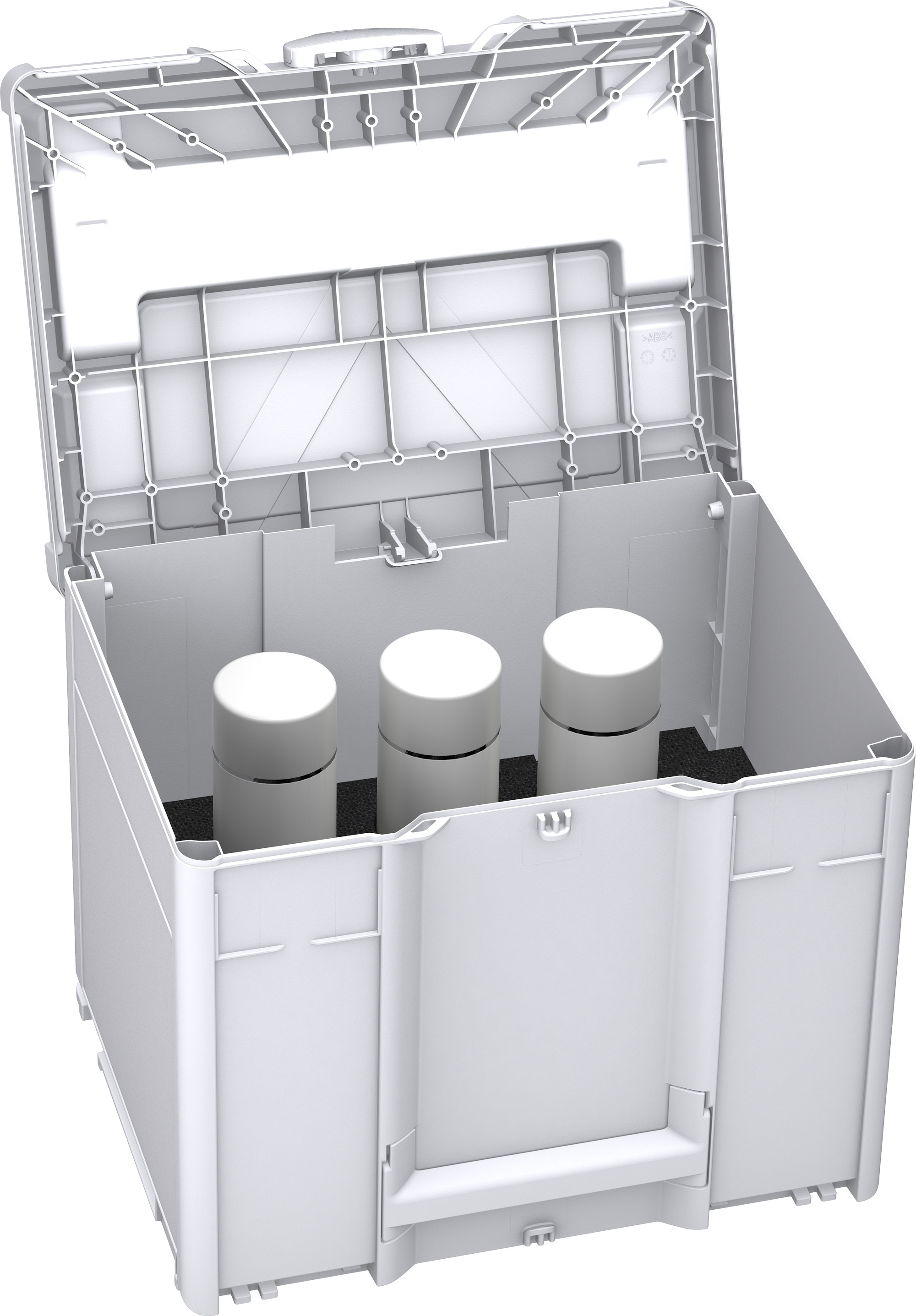 Korpus Farbe: Lichtgrau (RAL 7035) - Griff Farbe: Himmelblau (RAL 5015) - Verschluss Farbe:  Lichtgrau (RAL 7035)