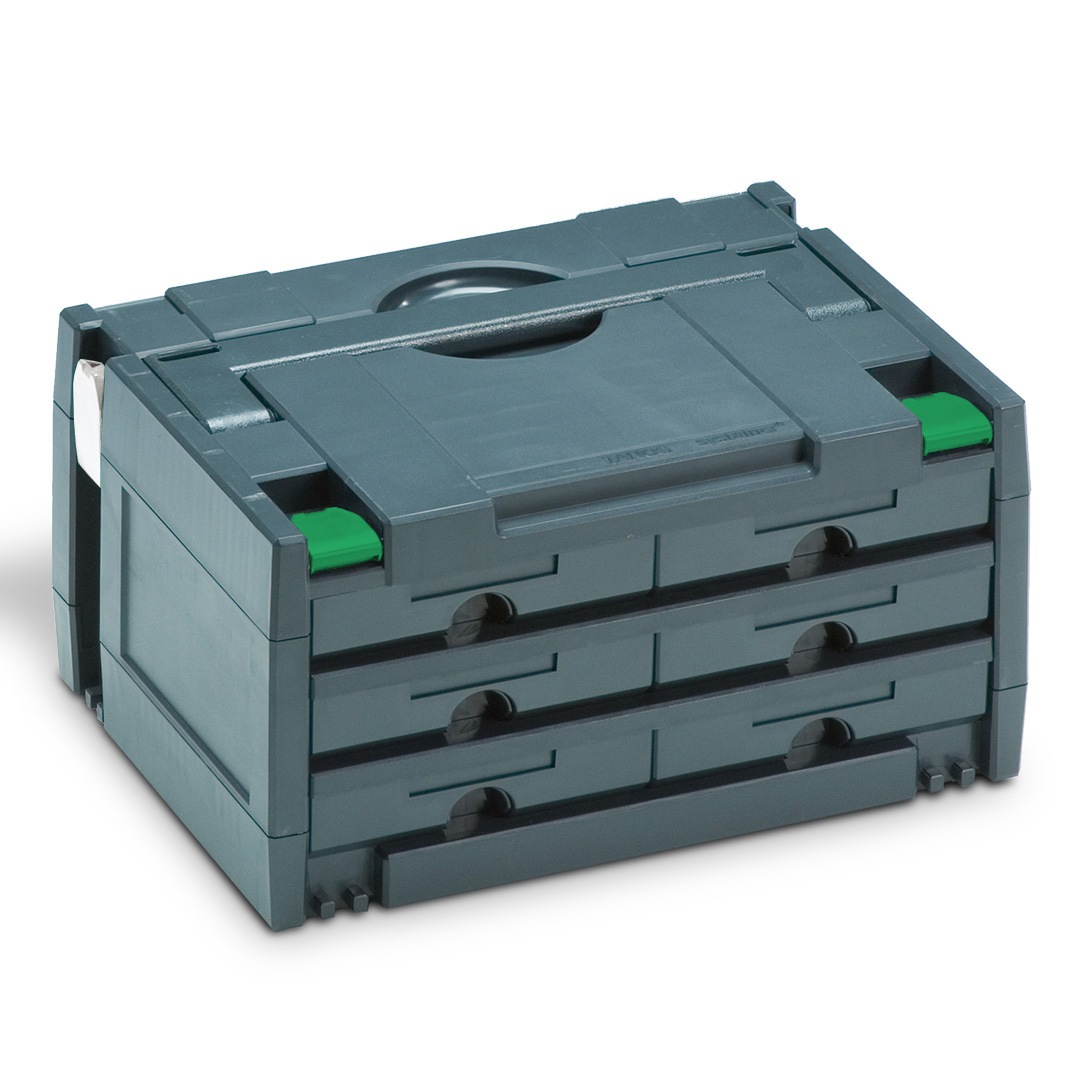 Corps Couleur: anthracite (RAL 7016) - Latch color front: vert signal (HKS 54 K) - Latch color back: gris clair (RAL 7035)