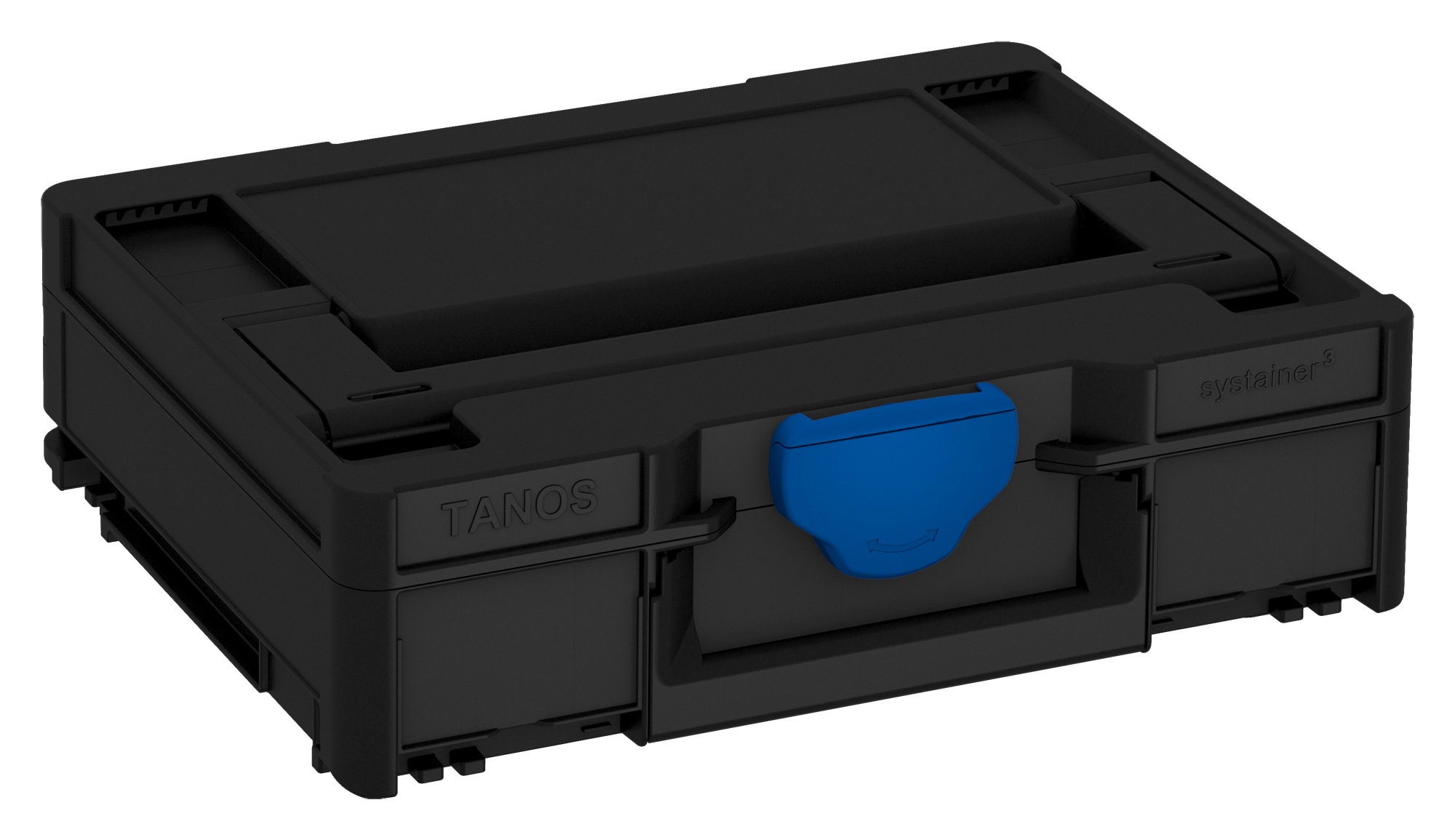 Korpus Farbe: Schwarz (RAL 9004) - Griff Farbe: Schwarz (RAL 9004) - Verschluss Farbe: Signalblau (HKS 43 K)