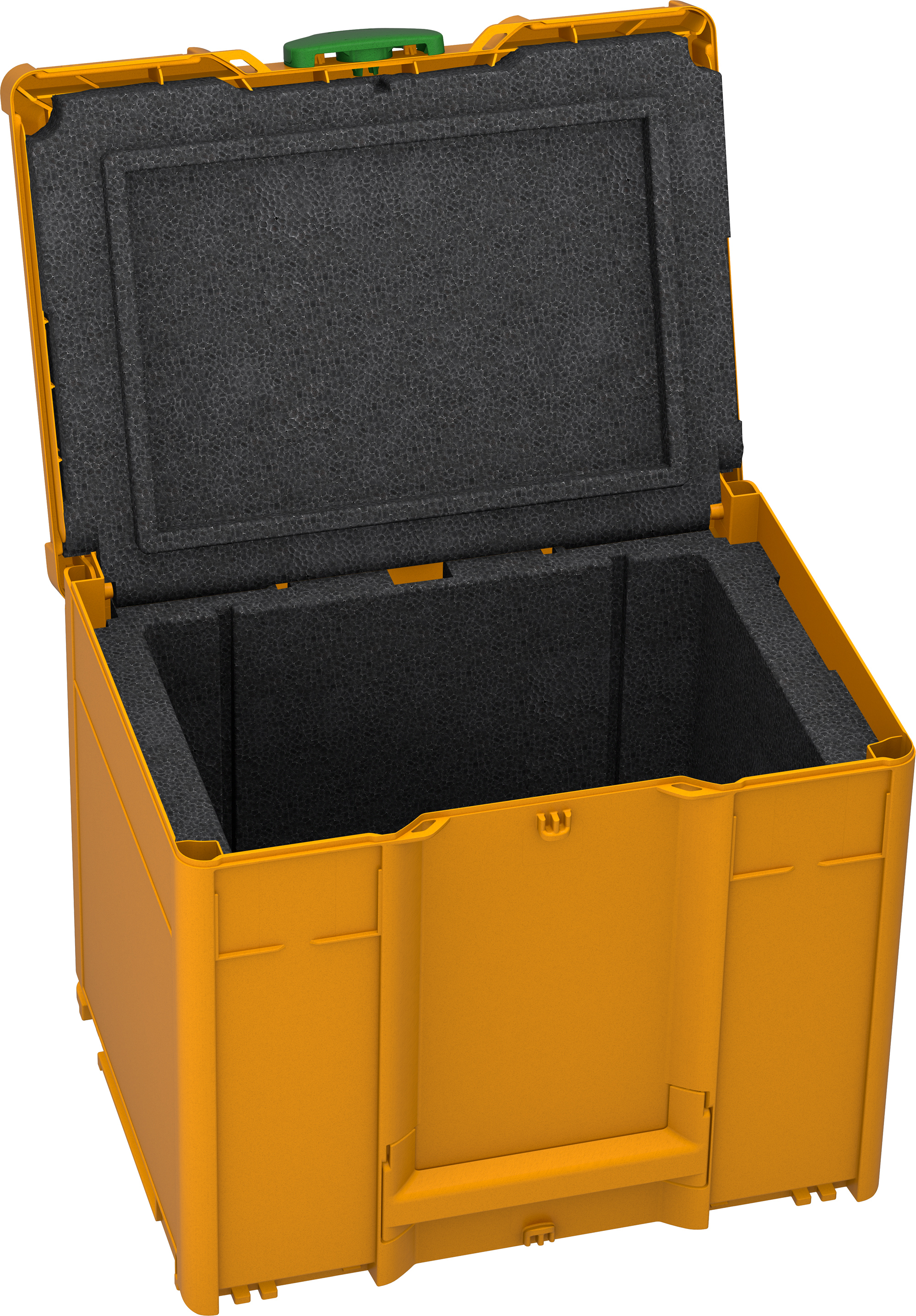 Korpus Farbe: Narzissengelb (RAL 1007) - Griff Farbe:  Anthrazit (RAL 7016) - Verschluss Farbe: Smaragdgrün (RAL 6001)