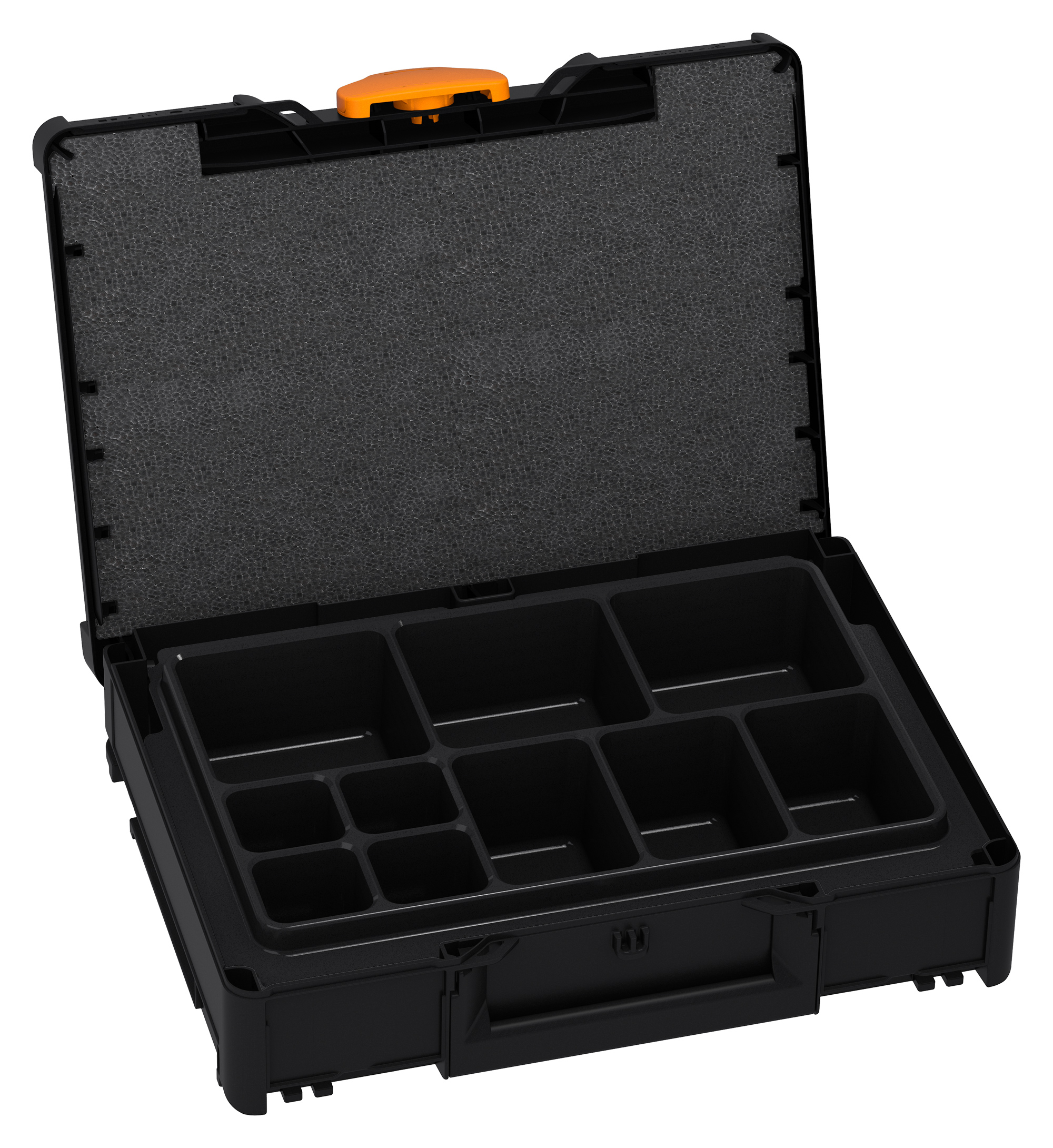 Corps Couleur: noir (RAL 9004) - Couleur de la poignée: noir (RAL 9004) - Couleur de la fermeture: orange foncé (RAL 2011)