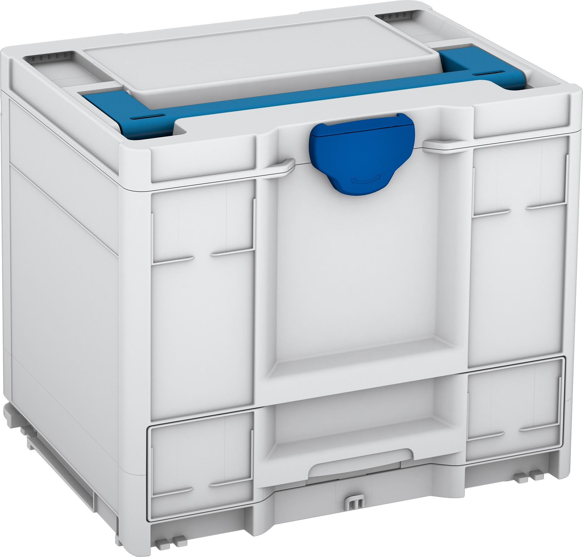 Korpus Farbe: Lichtgrau (RAL 7035) - Griff Farbe: Himmelblau (RAL 5015) - Verschluss Farbe: Signalblau (HKS 43 K)