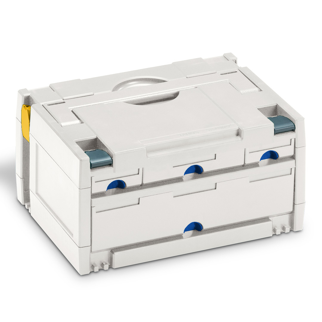 Corps Couleur: gris clair (RAL 7035) - Latch color front: anthracite (RAL 7016) - Latch color back: jaune narcisse (RAL 1007)