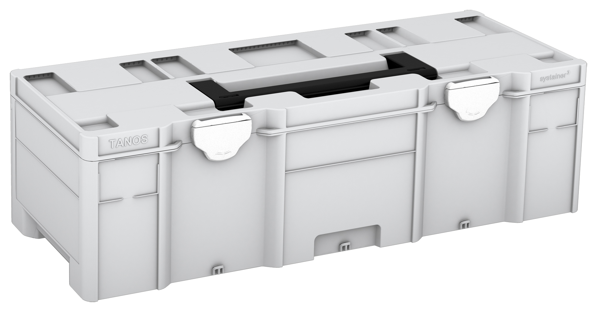 Korpus Farbe: Lichtgrau (RAL 7035) - Griff Farbe: Schwarz (RAL 9004) - Verschluss Farbe: Weiß (RAL 9016)