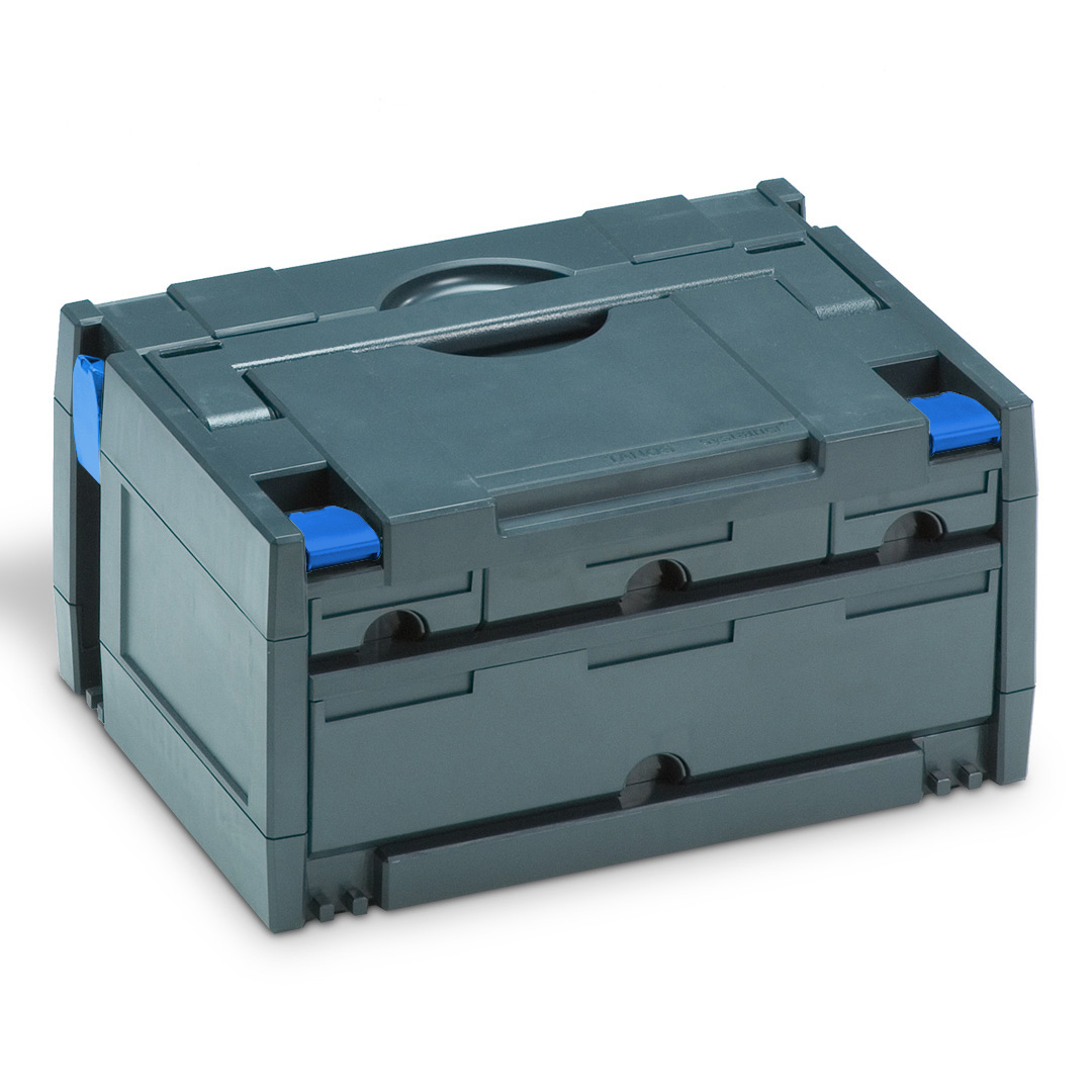 Kleur frame: Antraciet (RAL 7016) - Kleur kliksluiting achterzijde: Signaalblauw (HKS 43 K) - Kleur kliksluiting voorzijde: Hemelsblauw (RAL 5015)