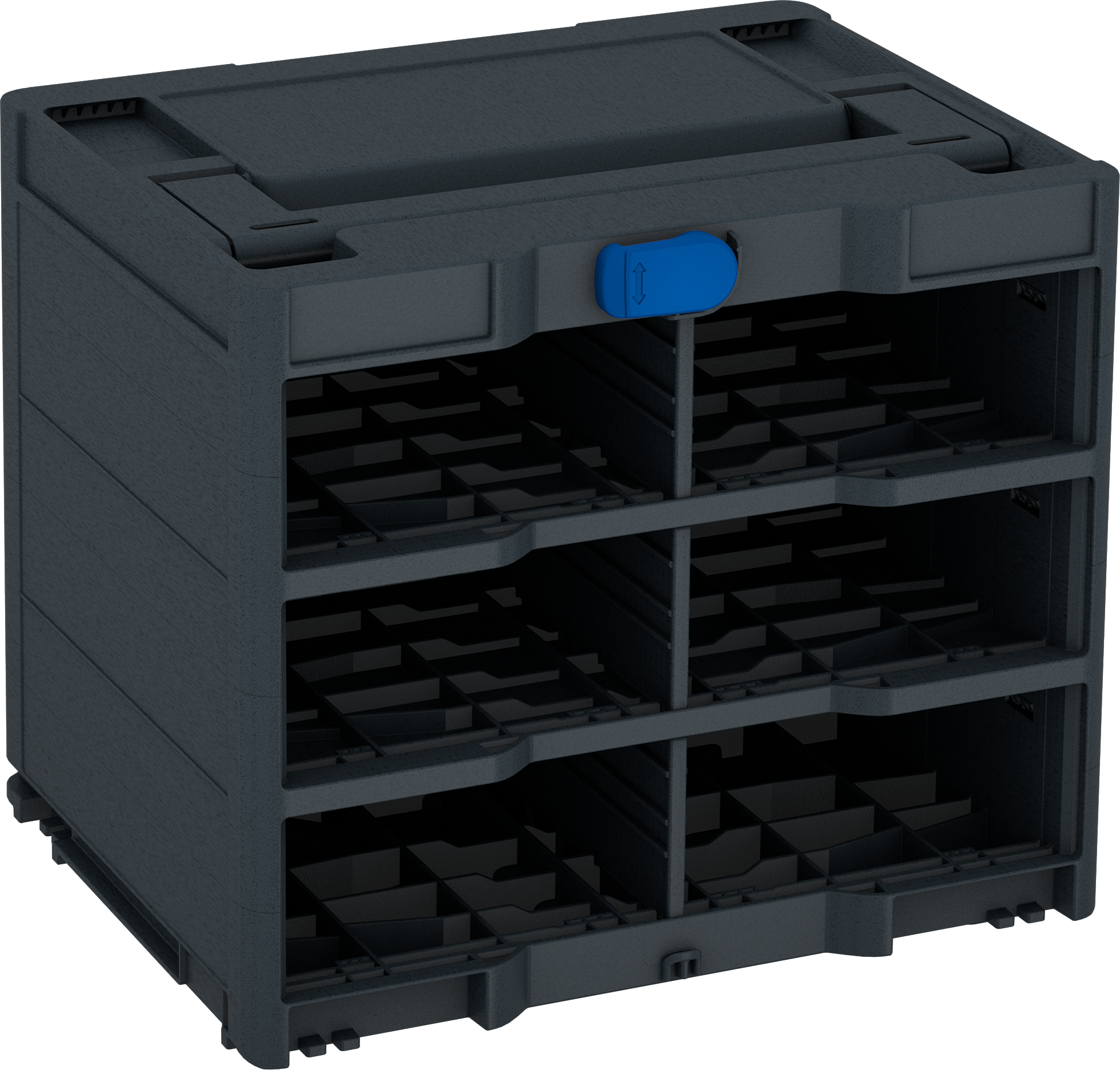 Korpus Farbe: Anthrazit (RAL 7016) - Griff Farbe:  Anthrazit (RAL 7016) - Verschluss Farbe: Signalblau (HKS 43 K)