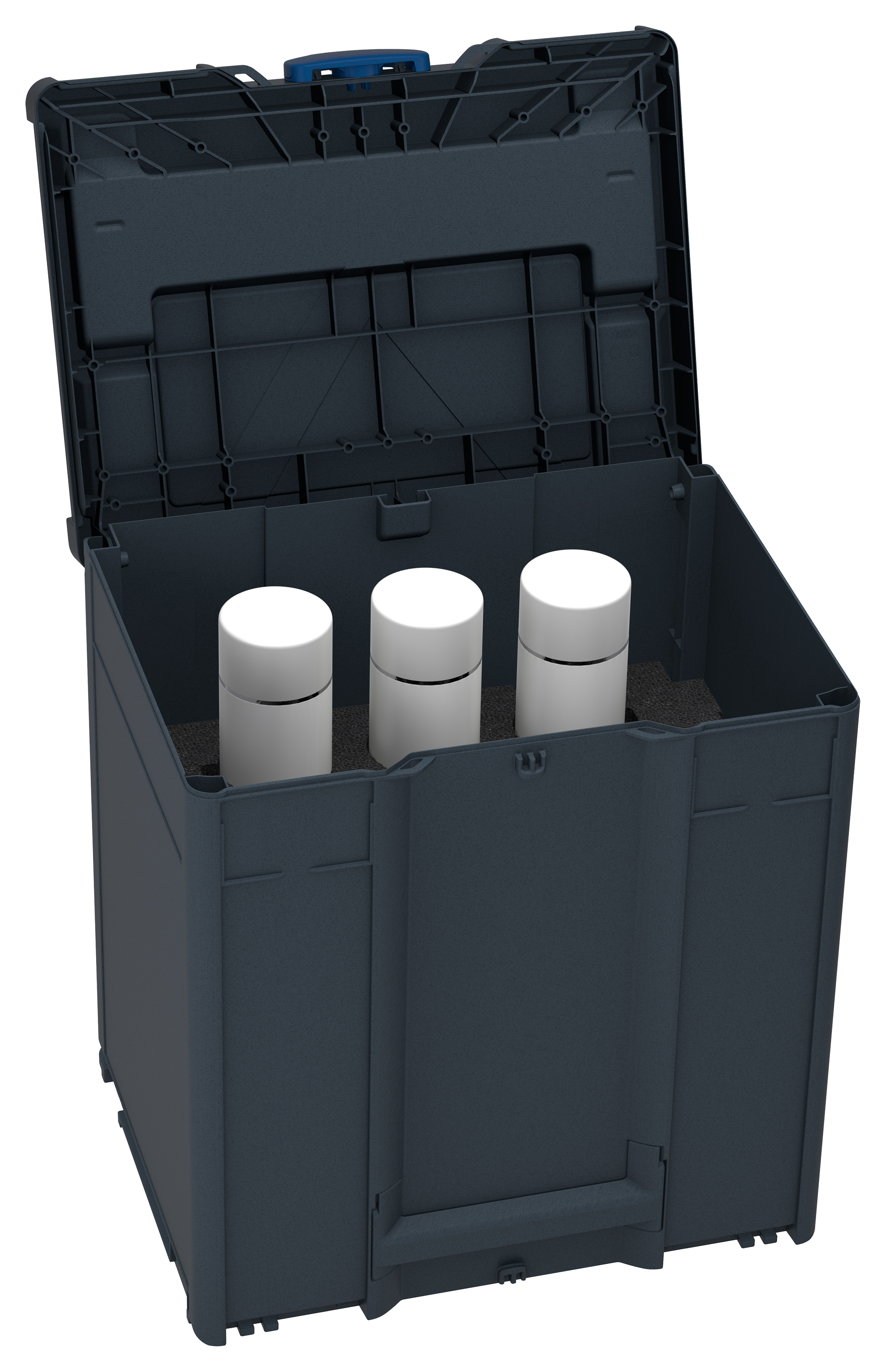 Corps Couleur: anthracite (RAL 7016) - Couleur de la poignée: jaune narcisse (RAL 1007) - Couleur de la fermeture: bleu saphir (RAL 5003)