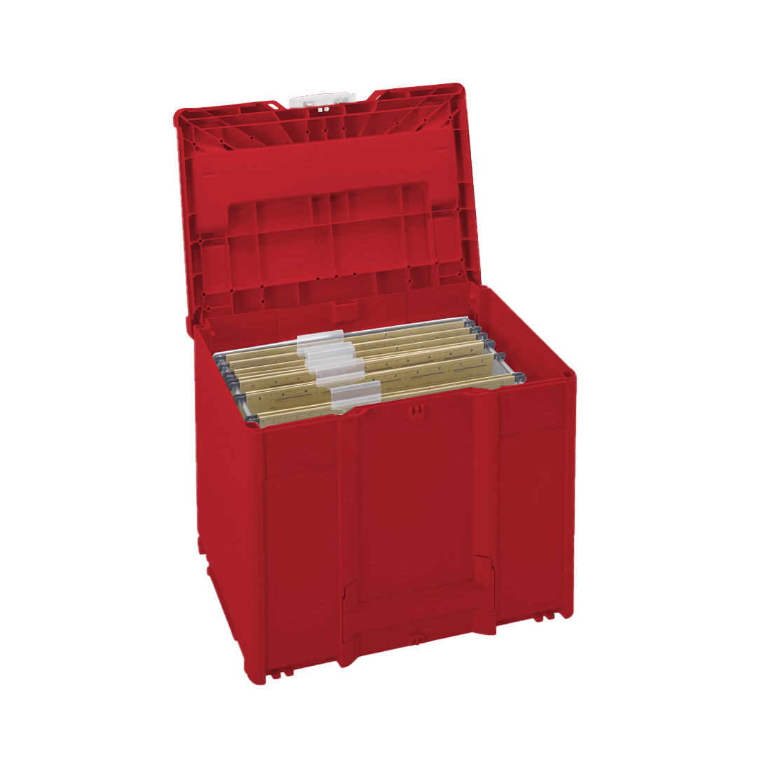 Korpus Farbe: Karminrot (RAL 3002) - Griff Farbe: Karminrot (RAL 3002) - Verschluss Farbe: Weiß (RAL 9016)