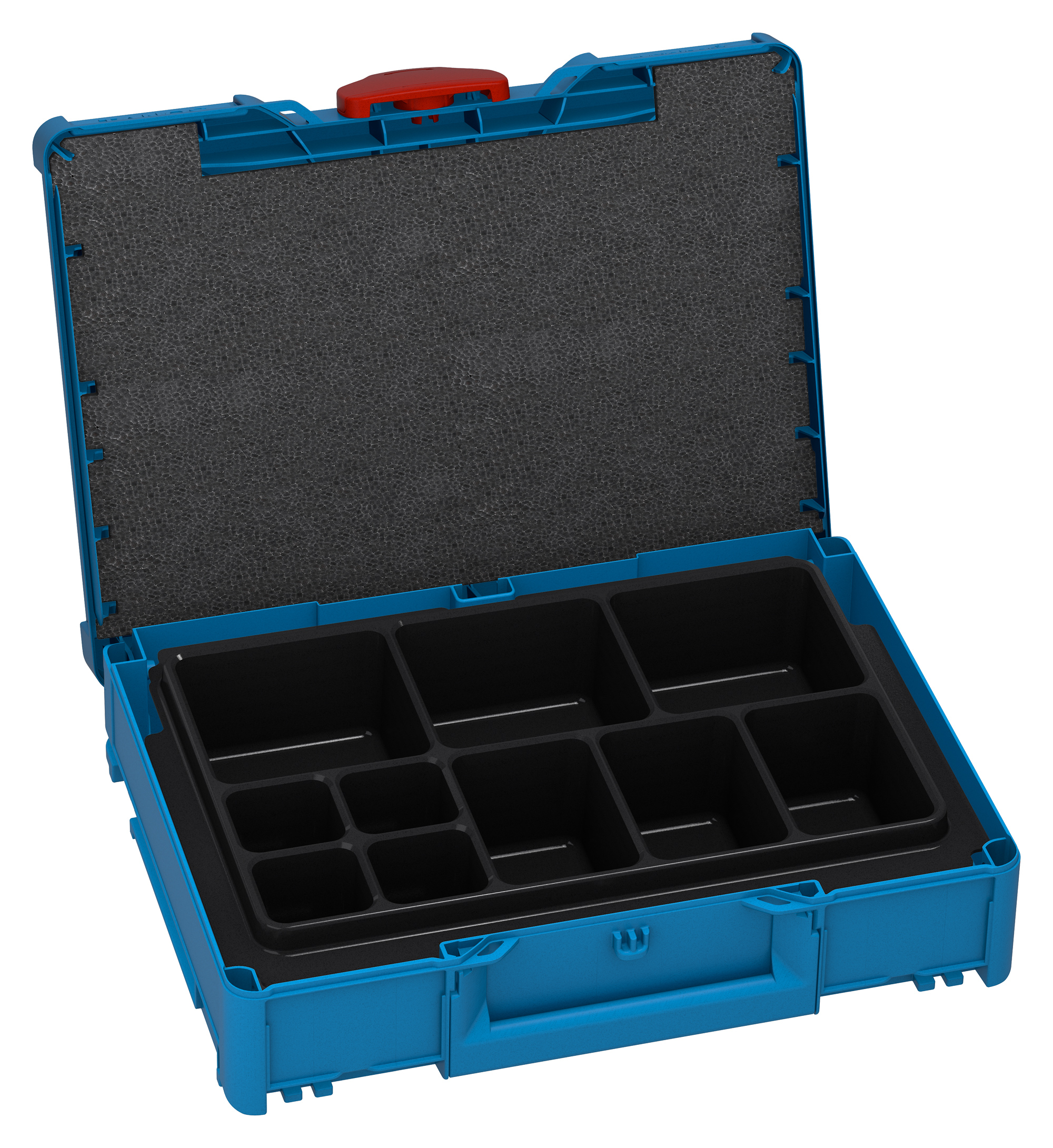Korpus Farbe: Himmelblau (RAL 5015) - Griff Farbe: Schwarz (RAL 9004) - Verschluss Farbe: Karminrot (RAL 3002)