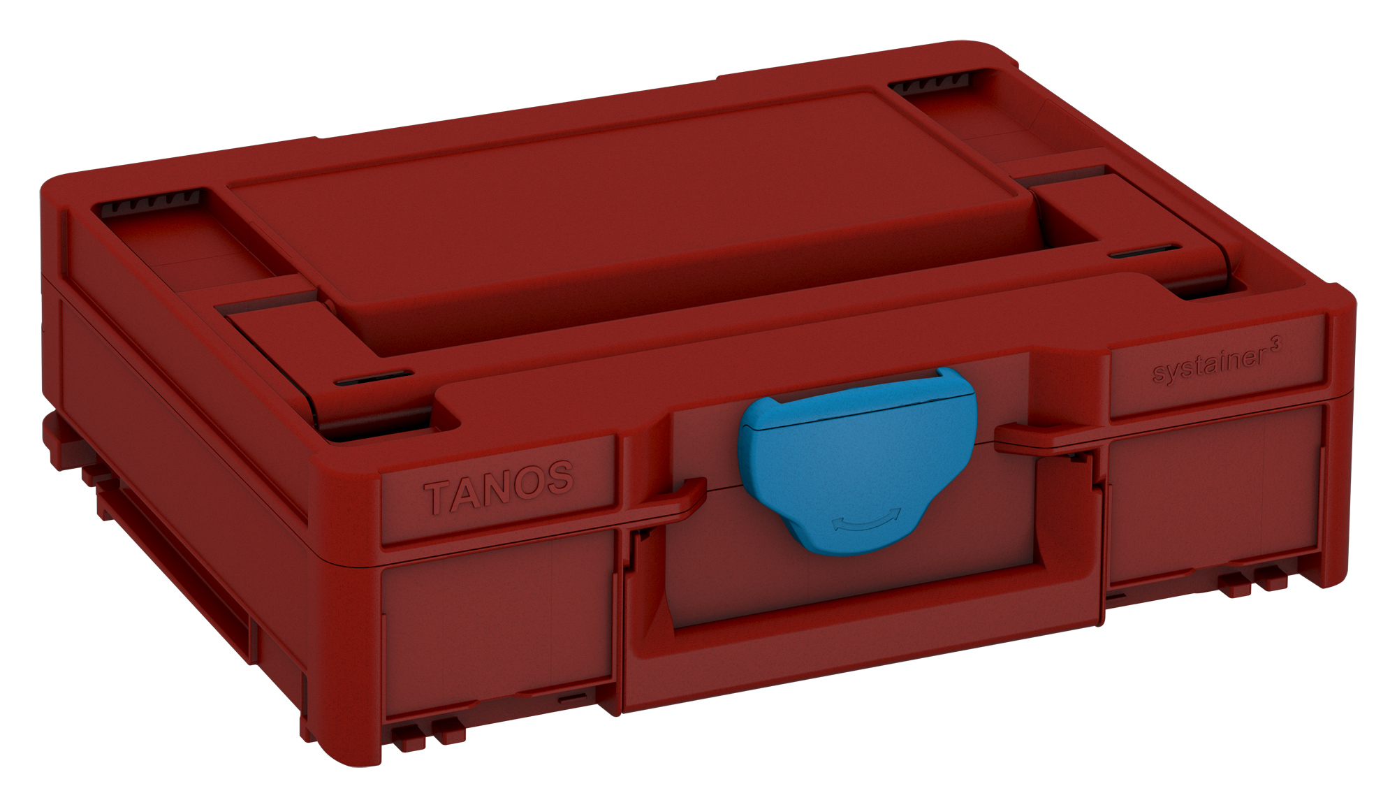 Korpus Farbe: Karminrot (RAL 3002) - Griff Farbe: Karminrot (RAL 3002) - Verschluss Farbe: Himmelblau (RAL 5015)