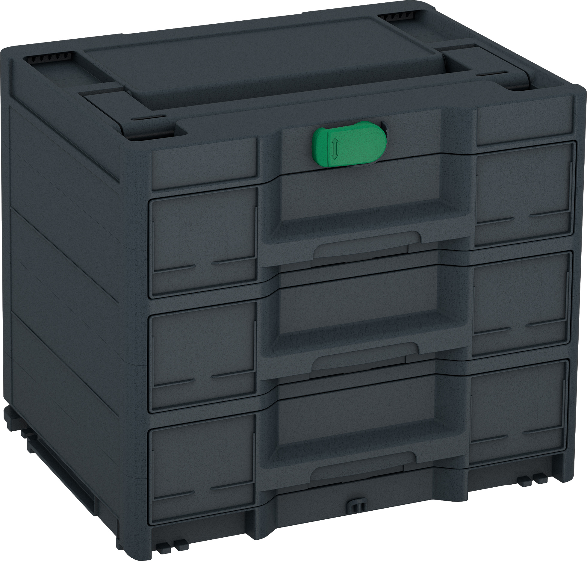 Korpus Farbe: Anthrazit (RAL 7016) - Griff Farbe:  Anthrazit (RAL 7016) - Verschluss Farbe: Signalgrün (HKS 54 K)