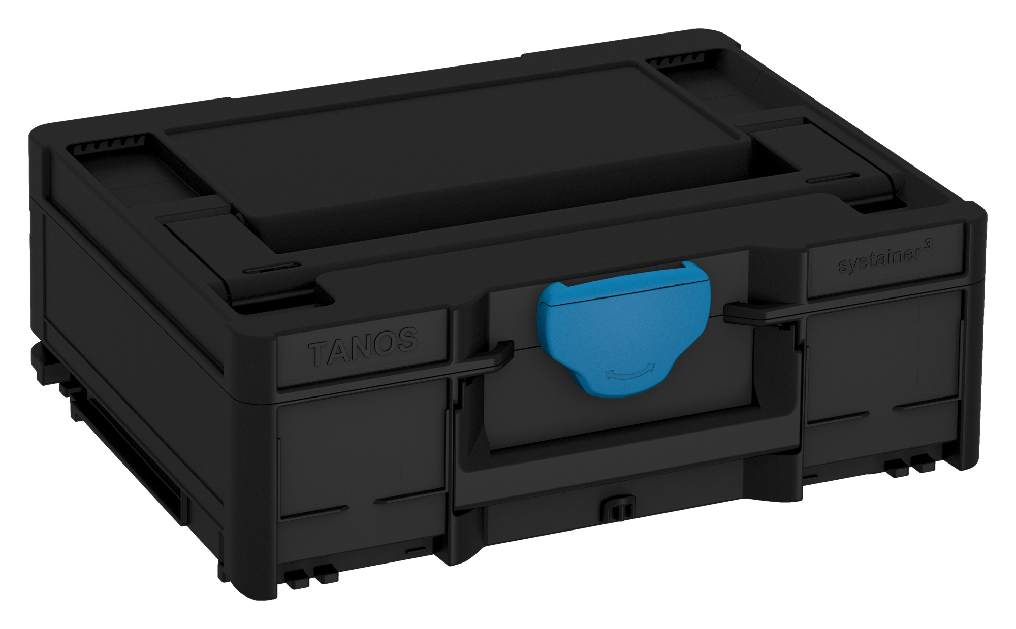 Korpus Farbe: Schwarz (RAL 9004) - Griff Farbe: Schwarz (RAL 9004) - Verschluss Farbe: Himmelblau (RAL 5015)