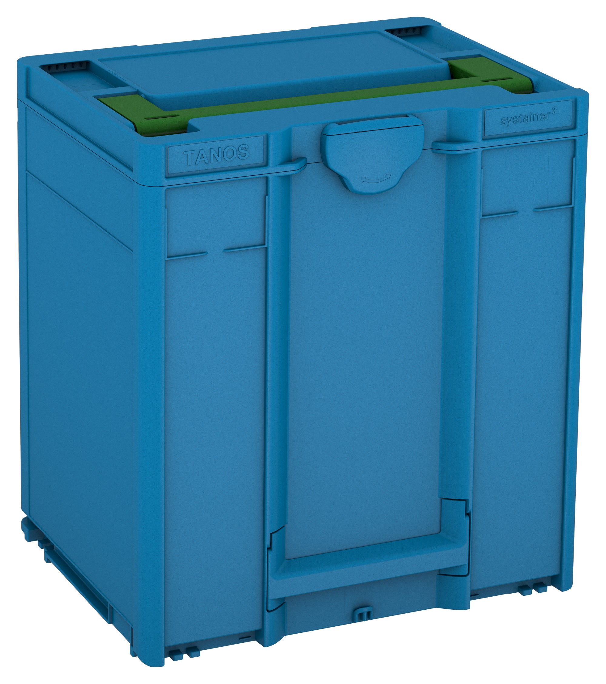 Corps Couleur: bleu ciel (RAL 5015) - Couleur de la poignée: vert émeraude (RAL 6001) - Couleur de la fermeture: bleu ciel (RAL 5015)