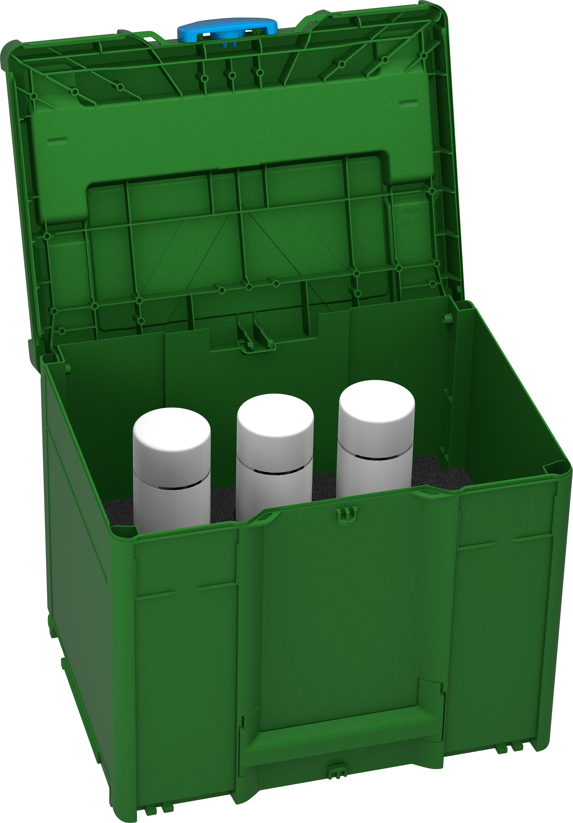 Korpus Farbe: Smaragdgrün (RAL 6001) - Griff Farbe: Smaragdgrün (RAL 6001) - Verschluss Farbe: Himmelblau (RAL 5015)