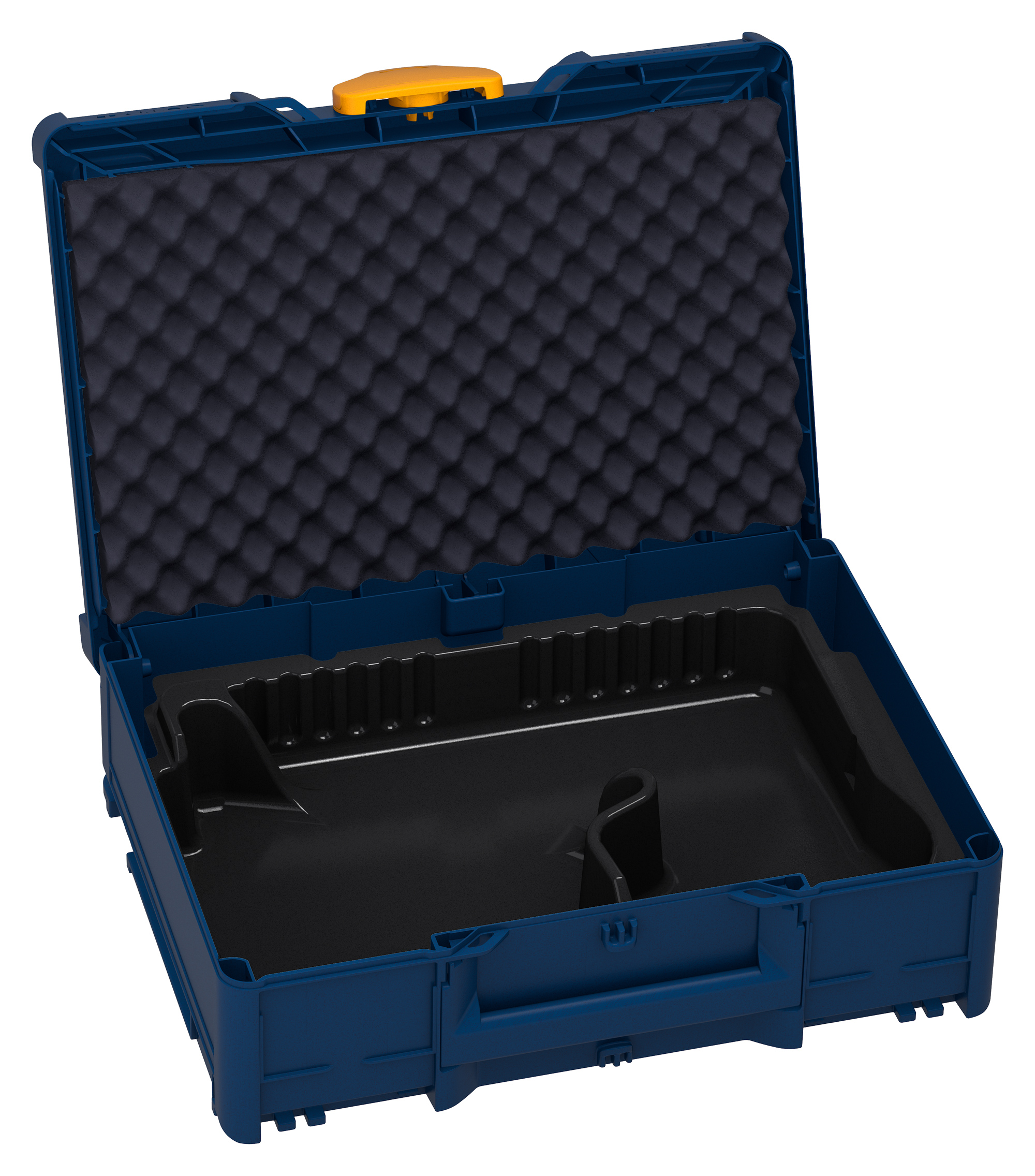 Korpus Farbe: Saphirblau (RAL 5003) - Griff Farbe: Lichtgrau (RAL 7035) - Verschluss Farbe:  Narzissengelb (RAL 1007)