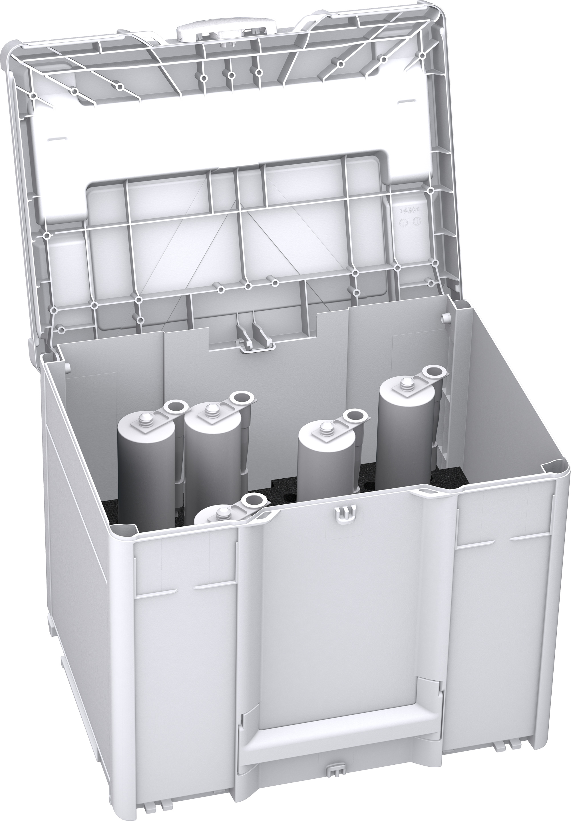 Corps Couleur: gris clair (RAL 7035) - Couleur de la poignée: gris clair (RAL 7035) - Couleur de la fermeture: blanc (RAL 9016)