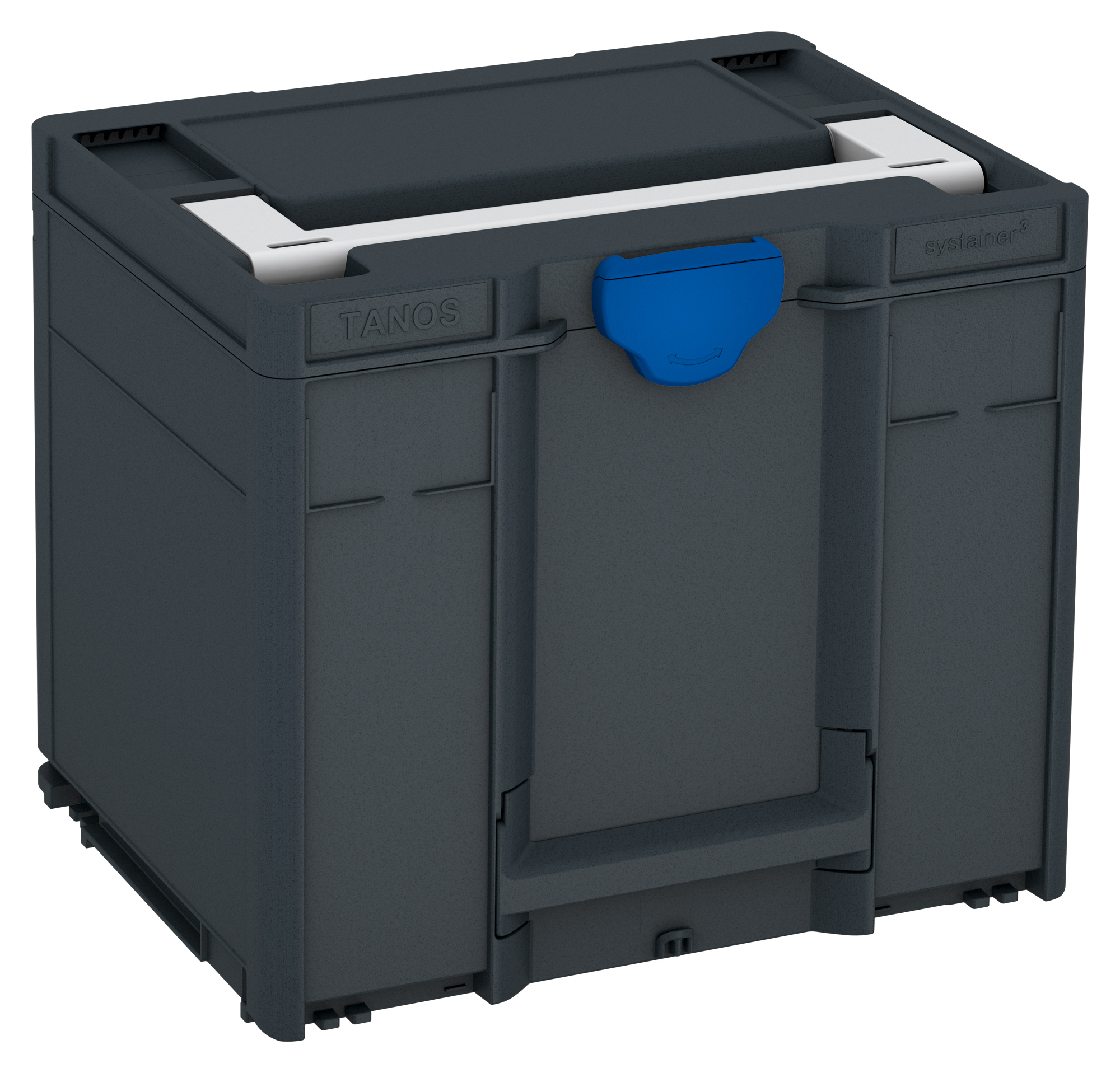 Korpus Farbe: Anthrazit (RAL 7016) - Griff Farbe: Lichtgrau (RAL 7035) - Verschluss Farbe: Signalblau (HKS 43 K)