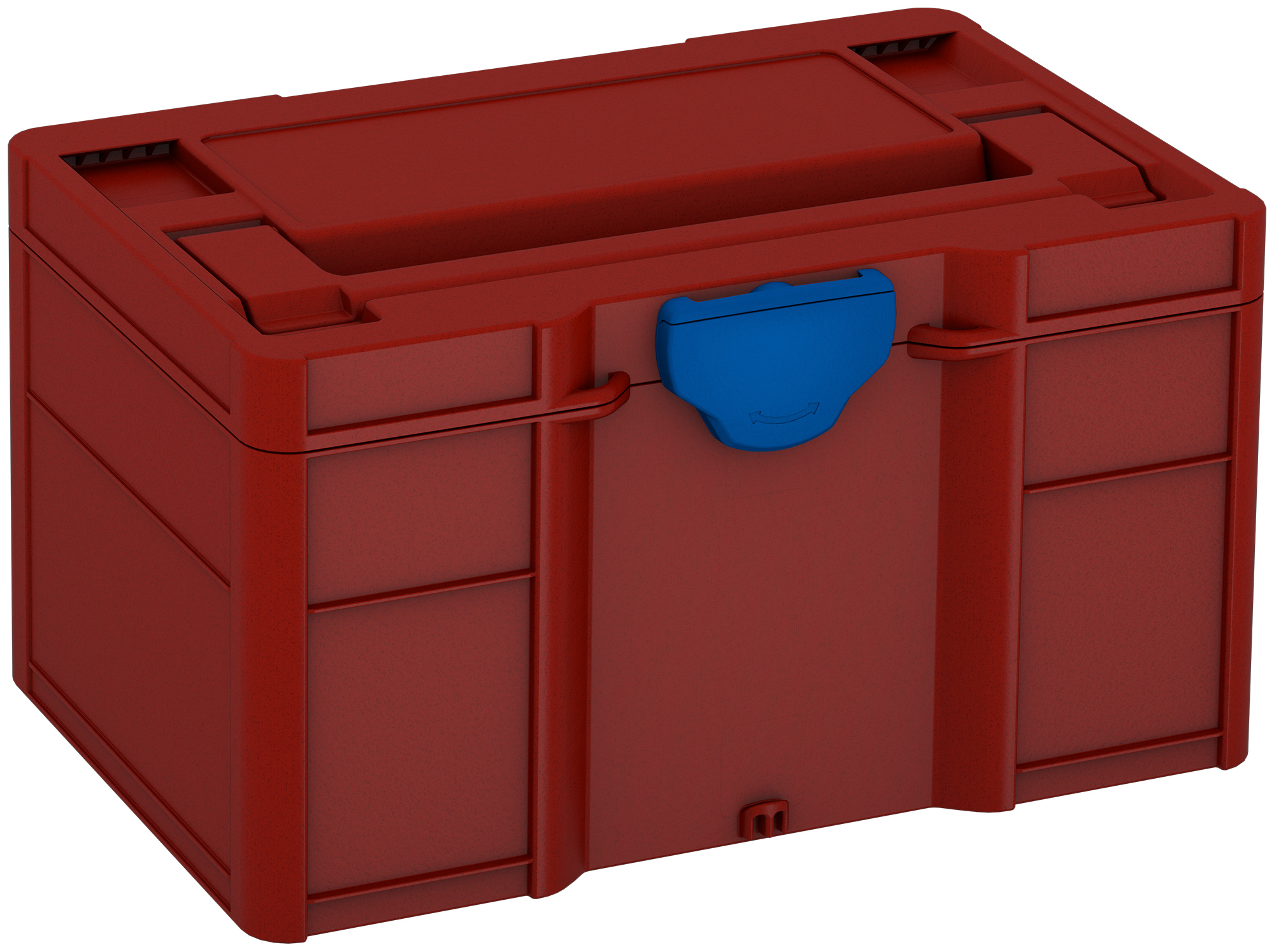 Korpus Farbe: Karminrot (RAL 3002) - Verschluss Farbe: Signalblau (HKS 43 K)