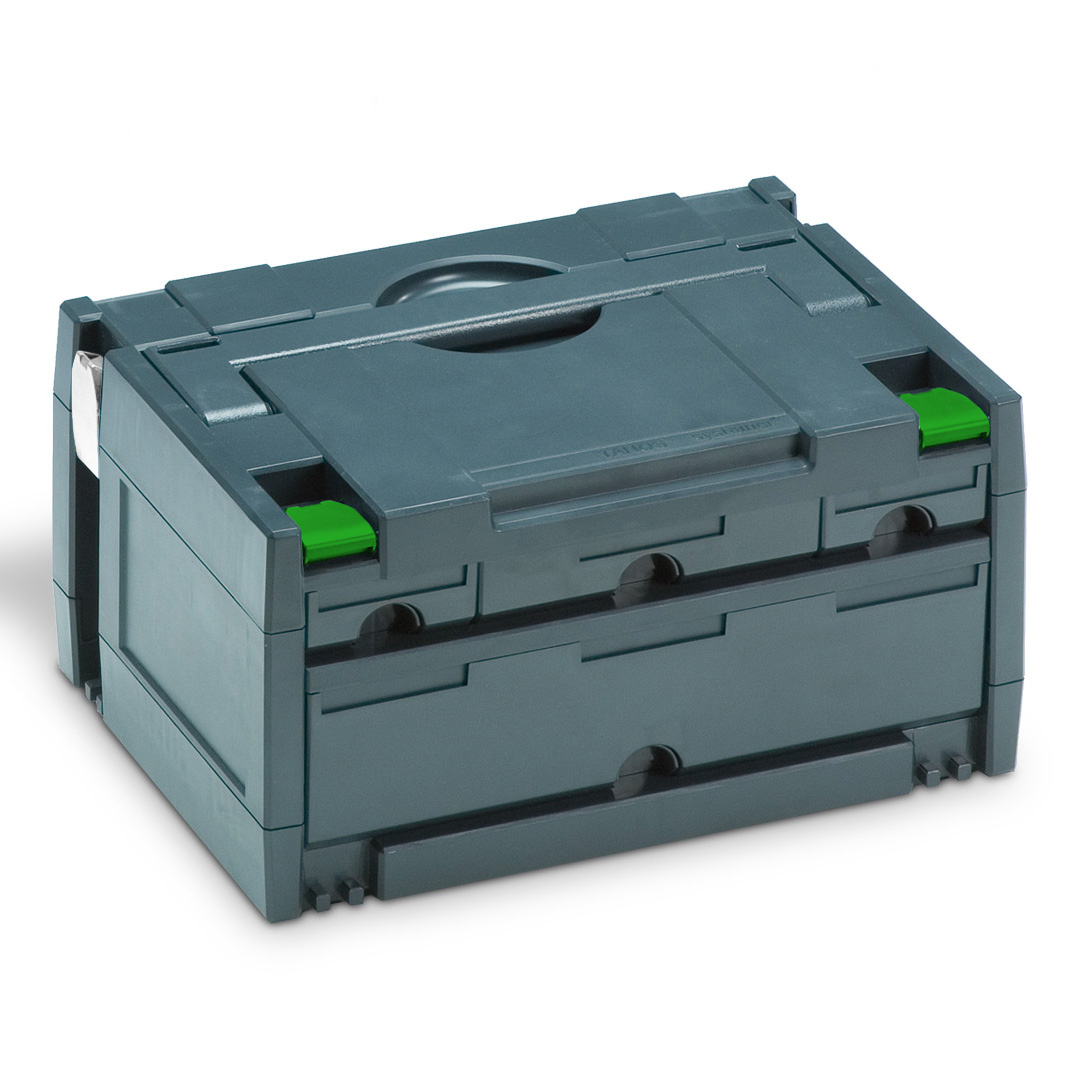 Corps Couleur: anthracite (RAL 7016) - Latch color front: vert émeraude (RAL 6001) - Latch color back: gris clair (RAL 7035)