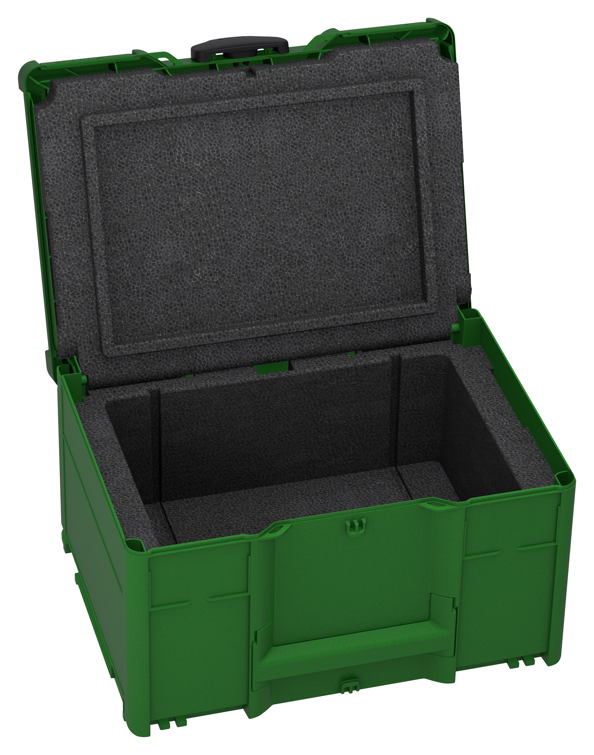 Corps Couleur: vert émeraude (RAL 6001) - Couleur de la poignée: bleu ciel (RAL 5015) - Couleur de la fermeture: noir (RAL 9004)