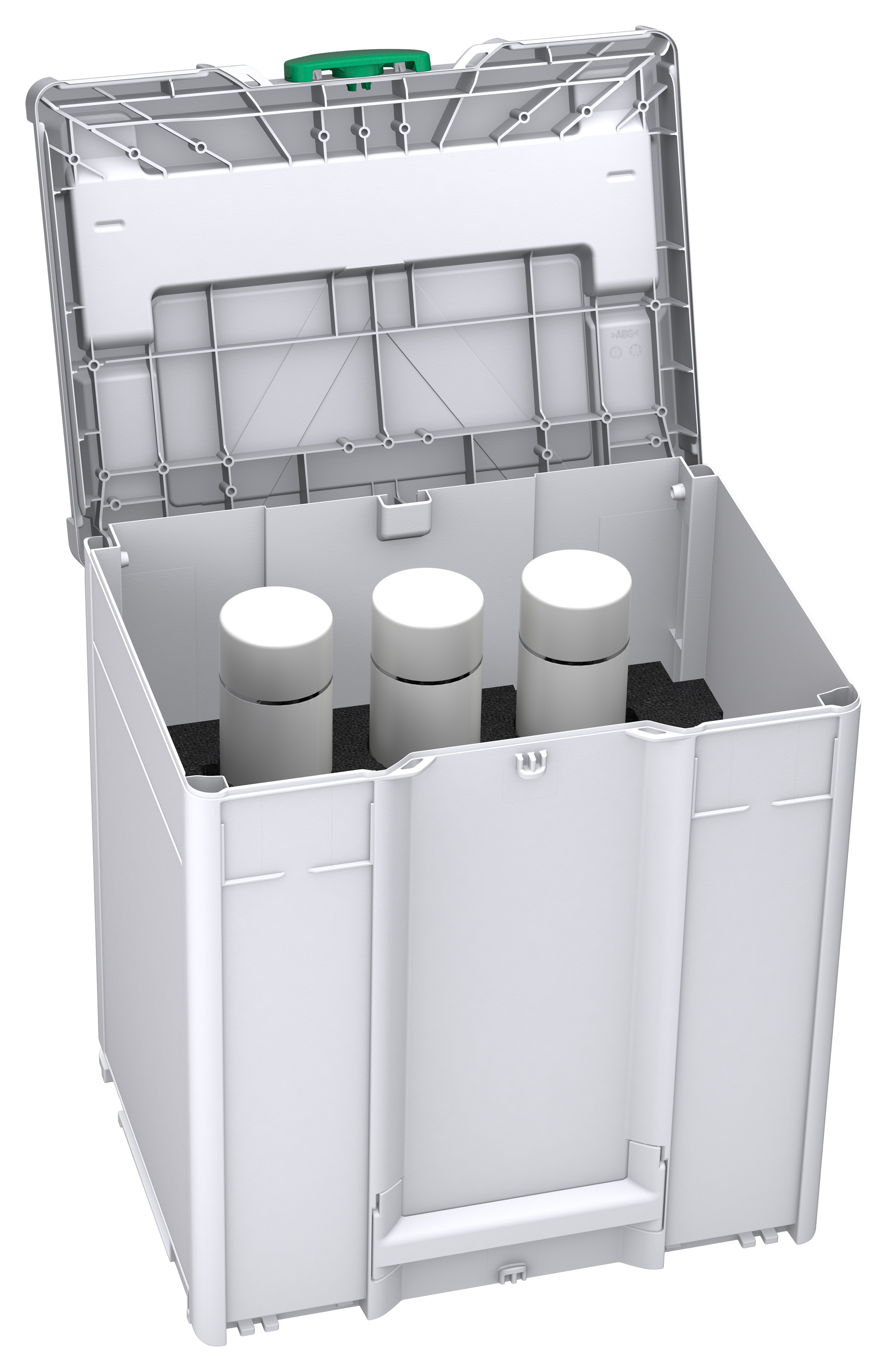 Corps Couleur: gris clair (RAL 7035) - Couleur de la poignée: bleu ciel (RAL 5015) - Couleur de la fermeture: vert signal (HKS 54 K)