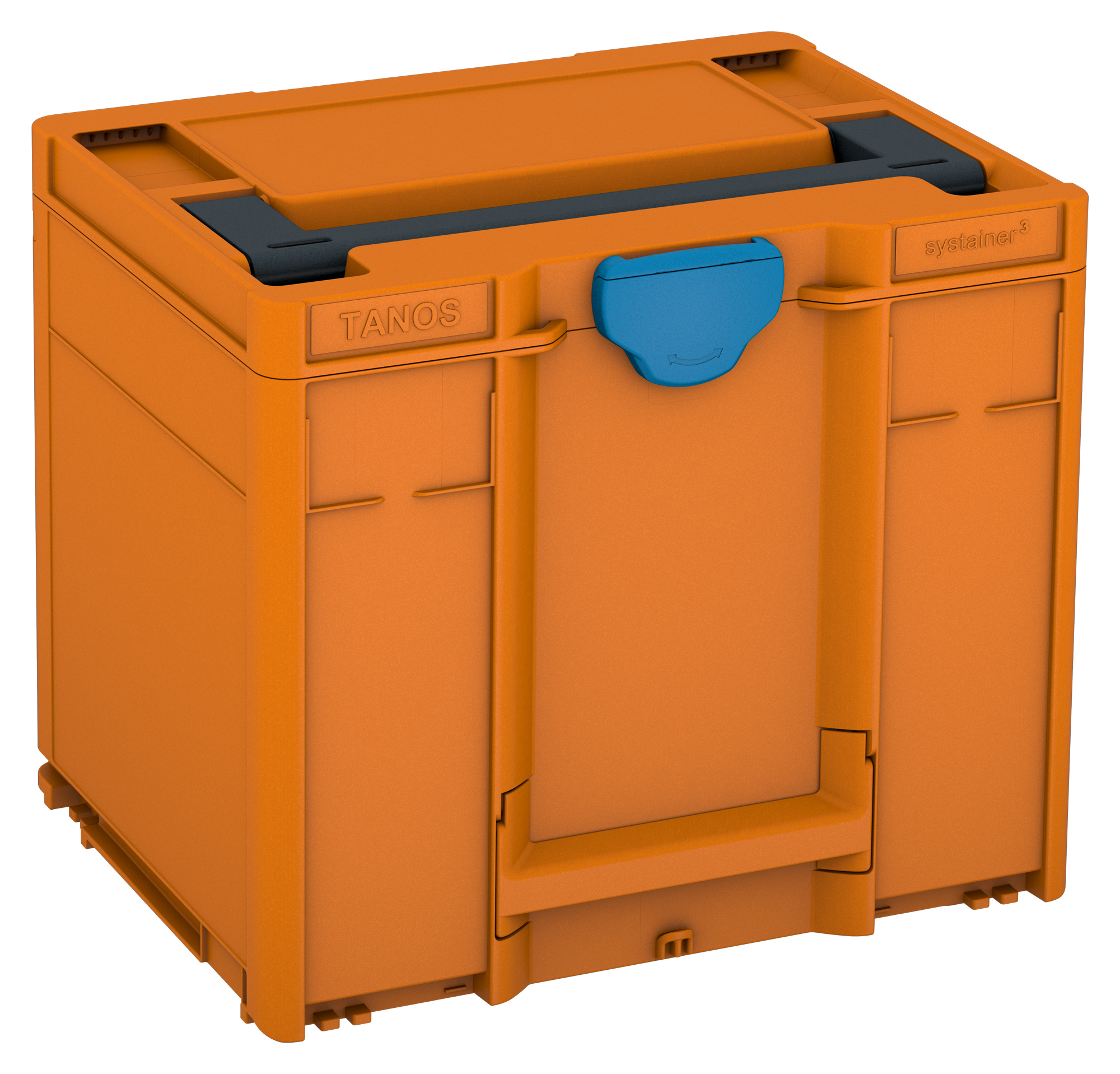 Kleur frame: Dieporanje (RAL 2011) - Kleur handgreep: Antraciet (RAL 7016) - Kleur bevestigingsmiddel: Hemelsblauw (RAL 5015)