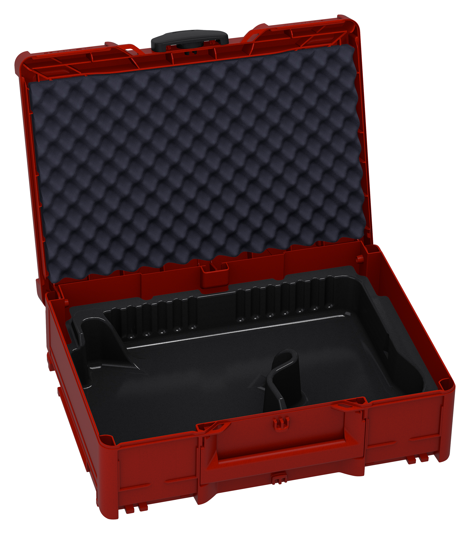 Corps Couleur: rouge carmin (RAL 3002) - Couleur de la poignée: gris clair (RAL 7035) - Couleur de la fermeture: noir (RAL 9004)