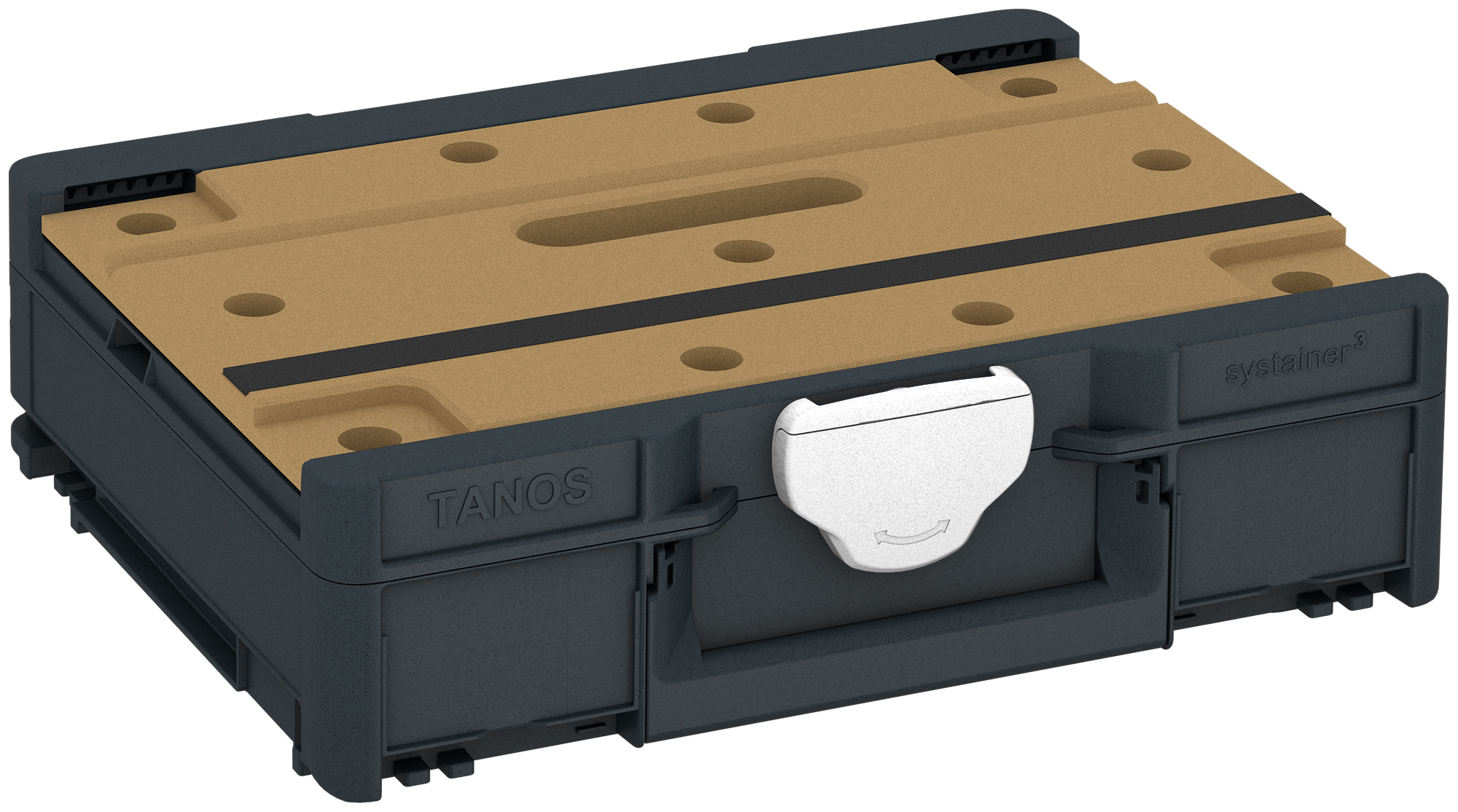 Korpus Farbe: Anthrazit (RAL 7016) - Verschluss Farbe: Weiß (RAL 9016)