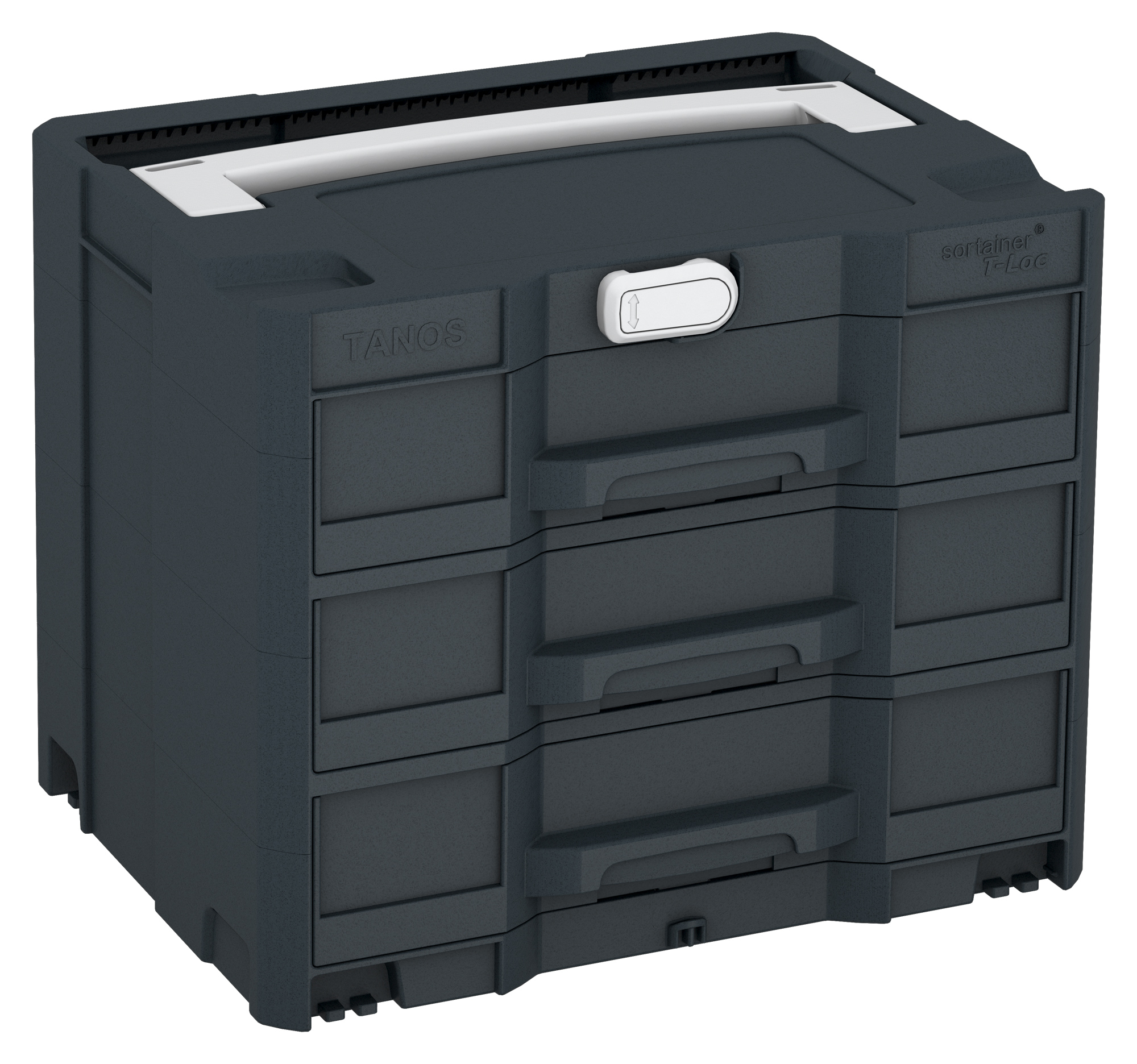 Sortainer T-Loc „SYS-Sort IV / 3“ | Anthrazit (RAL 7016) | Lichtgrau ...