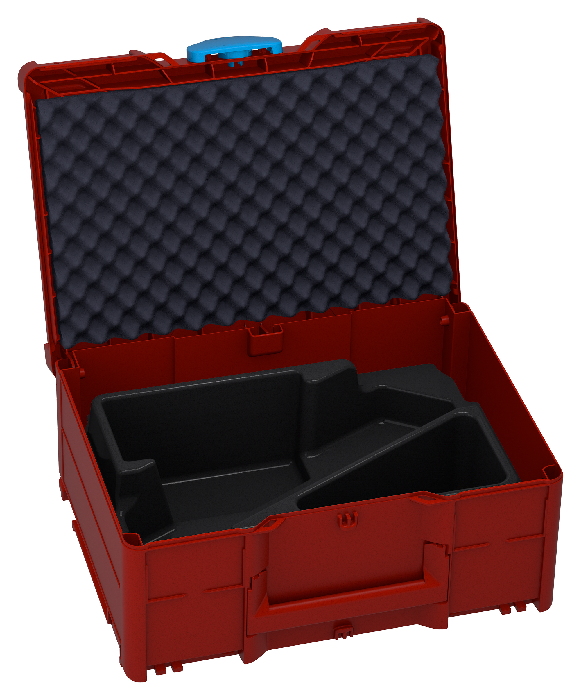 Corps Couleur: rouge carmin (RAL 3002) - Couleur de la poignée: rouge carmin (RAL 3002) - Couleur de la fermeture: bleu ciel (RAL 5015)