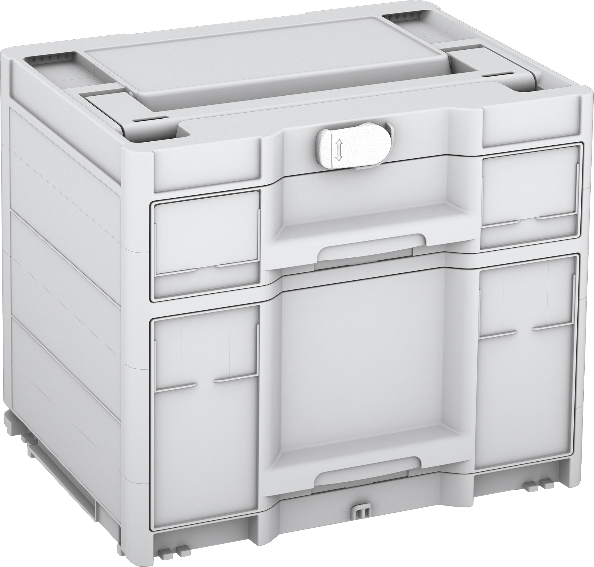 Corps Couleur: gris clair (RAL 7035) - Couleur de la poignée: gris clair (RAL 7035) - Couleur de la fermeture: blanc (RAL 9016)