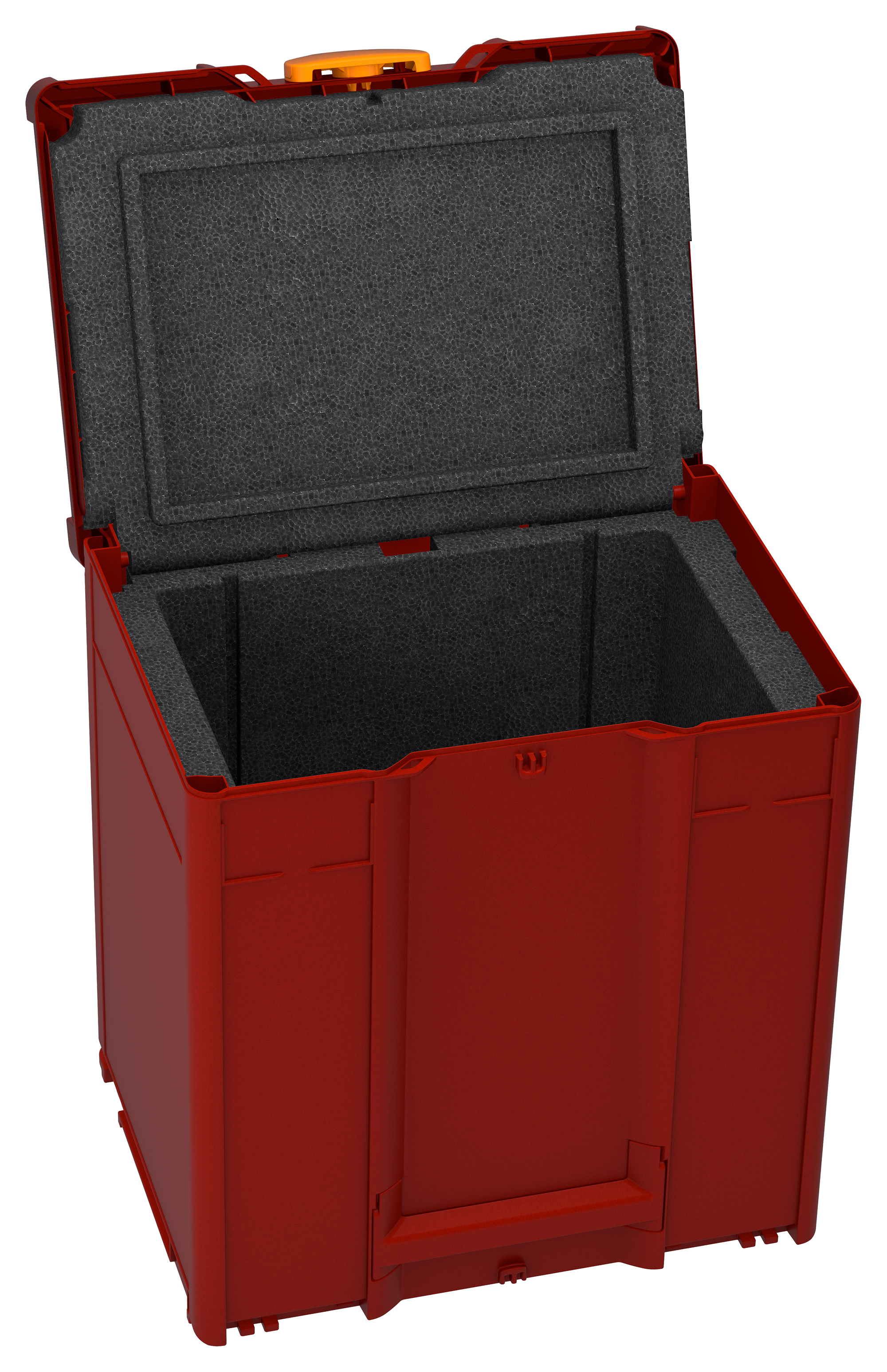 Kleur frame: Karmijnrood (RAL 3002) - Kleur handgreep: Karmijnrood (RAL 3002) - Kleur bevestigingsmiddel: Dieporanje (RAL 2011)