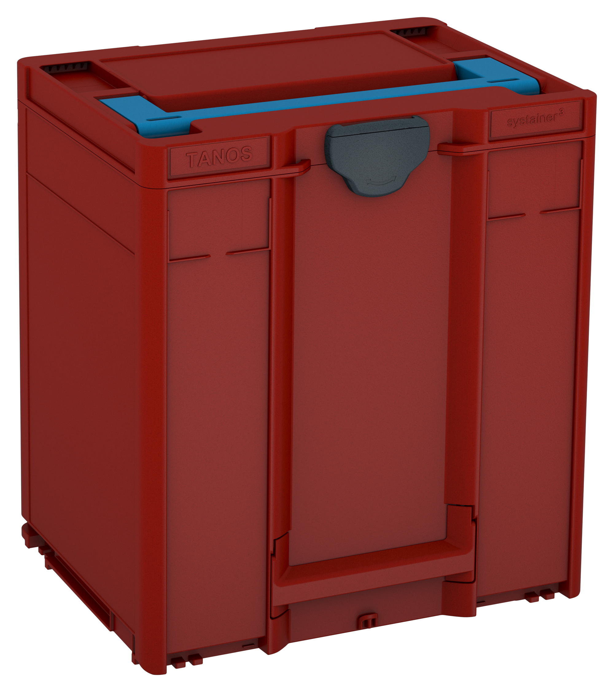 Korpus Farbe: Karminrot (RAL 3002) - Griff Farbe: Himmelblau (RAL 5015) - Verschluss Farbe: Anthrazit (RAL 7016)