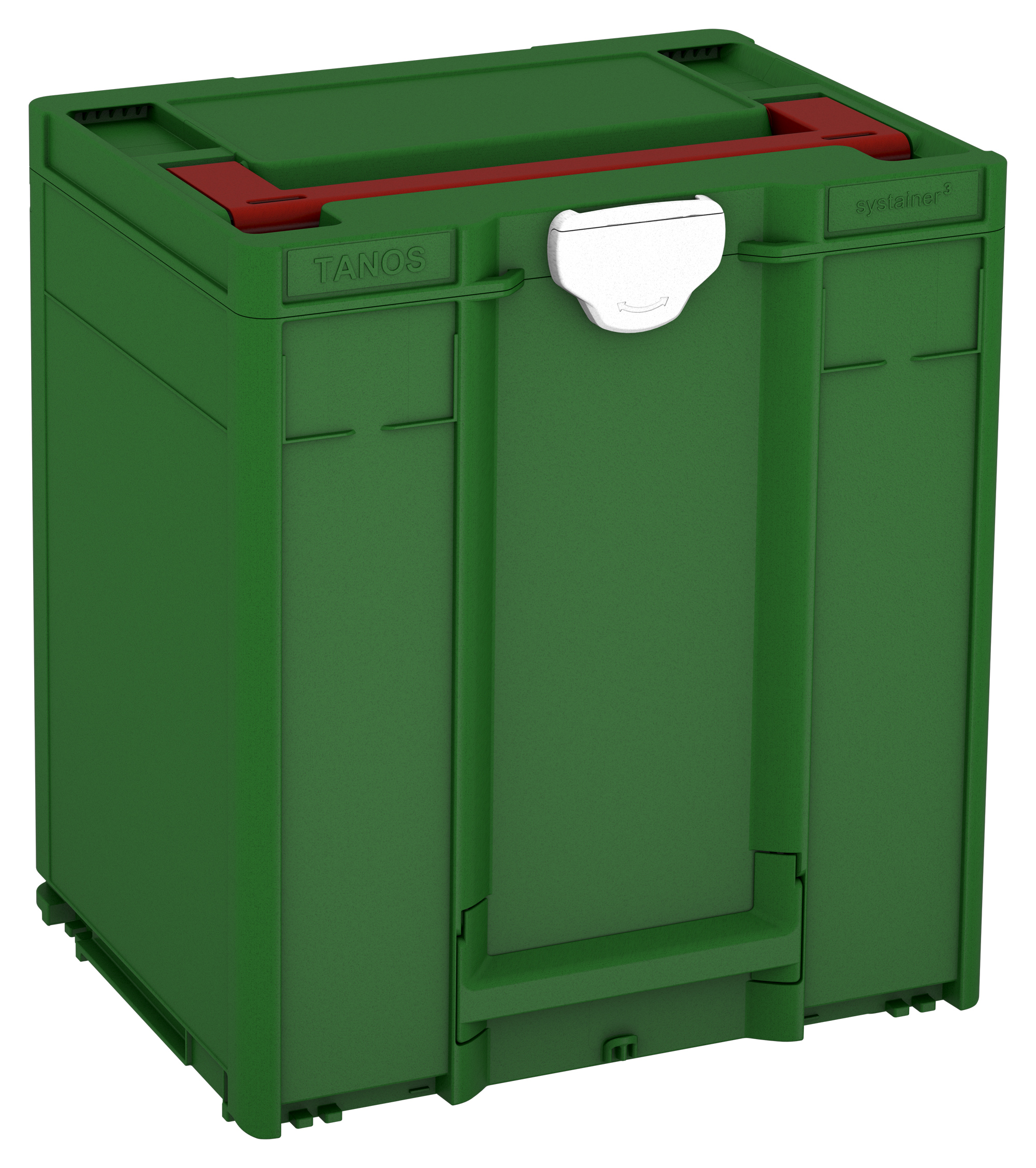 Kleur frame: Smaragdgroen (RAL 6001) - Kleur handgreep: Karmijnrood (RAL 3002) - Kleur bevestigingsmiddel: Wit (RAL 9016)