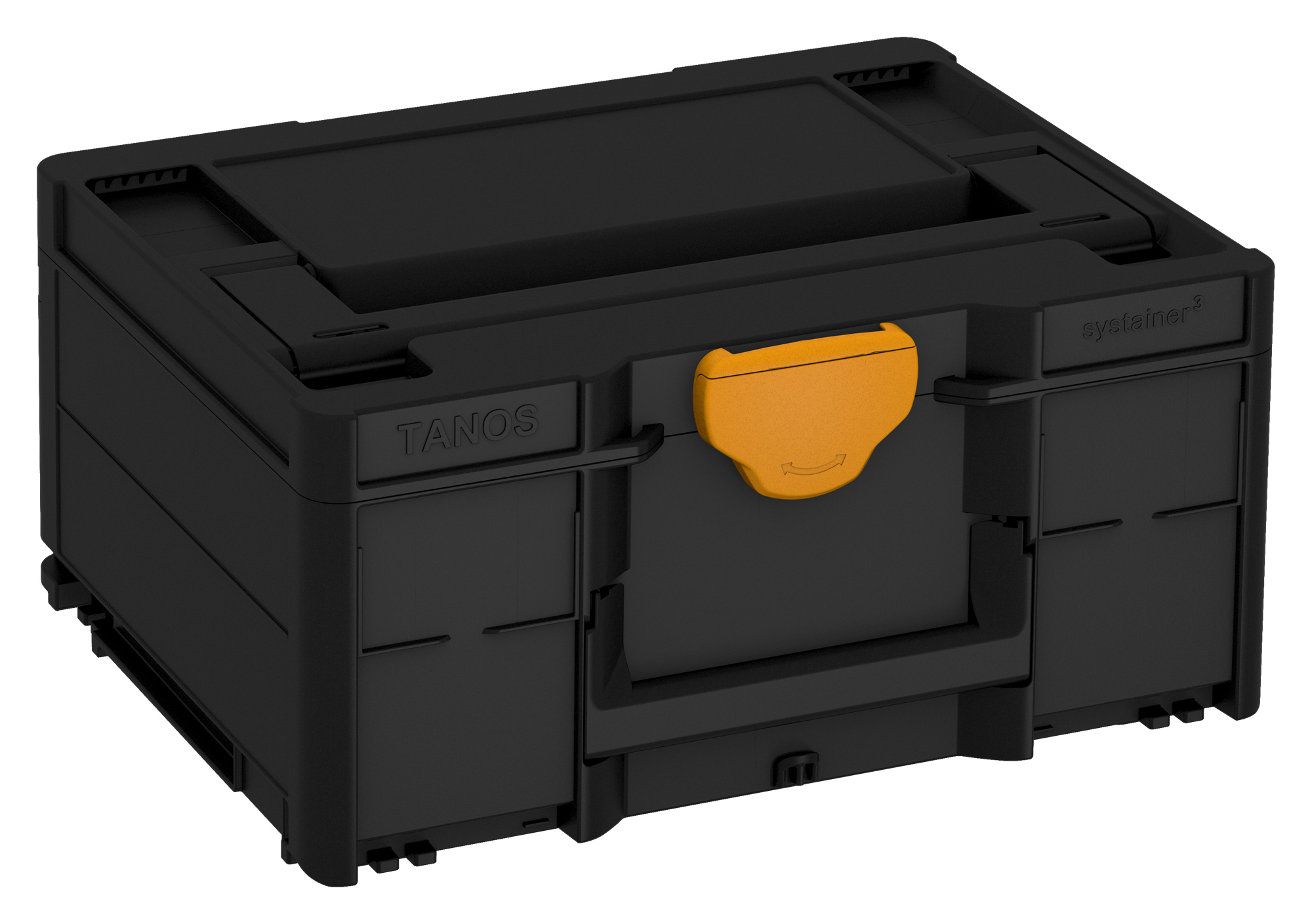 Korpus Farbe: Schwarz (RAL 9004) - Griff Farbe: Schwarz (RAL 9004) - Verschluss Farbe:  Narzissengelb (RAL 1007)