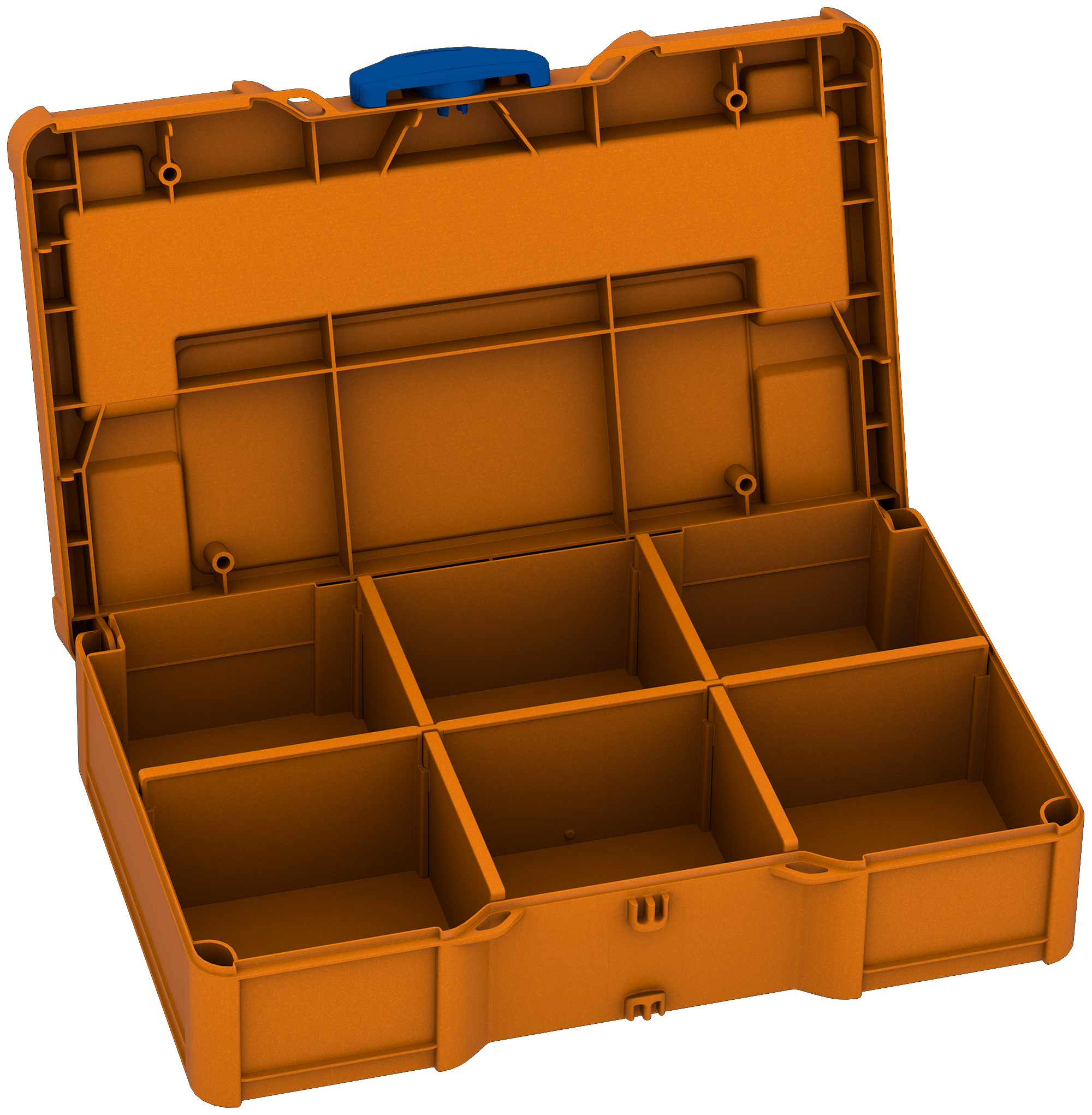 Corps Couleur: orange foncé (RAL 2011) - Couleur de la fermeture: bleu signal (HKS 43 K)