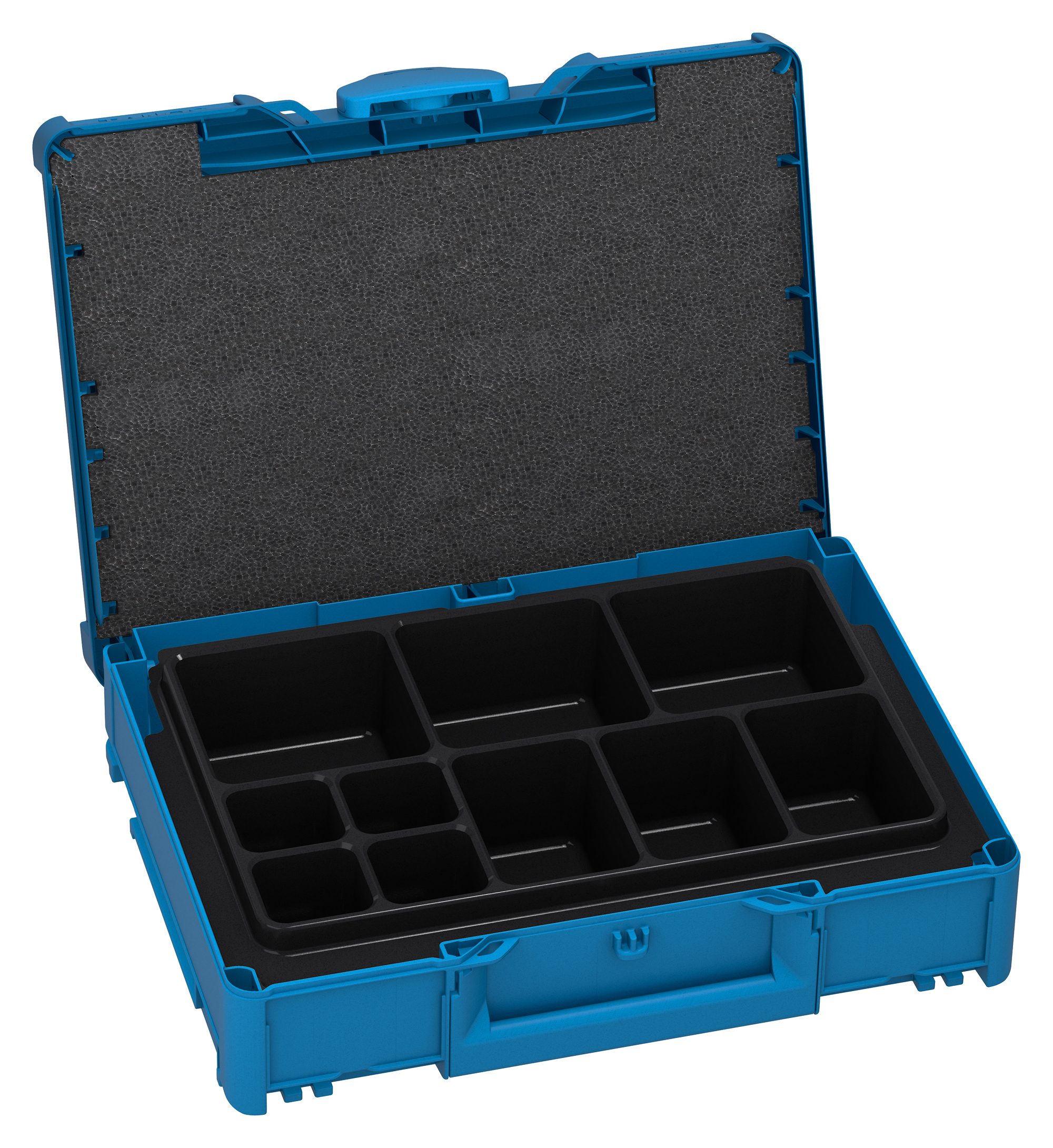 Korpus Farbe: Himmelblau (RAL 5015) - Griff Farbe: Tieforange (RAL 2011) - Verschluss Farbe: Himmelblau (RAL 5015)