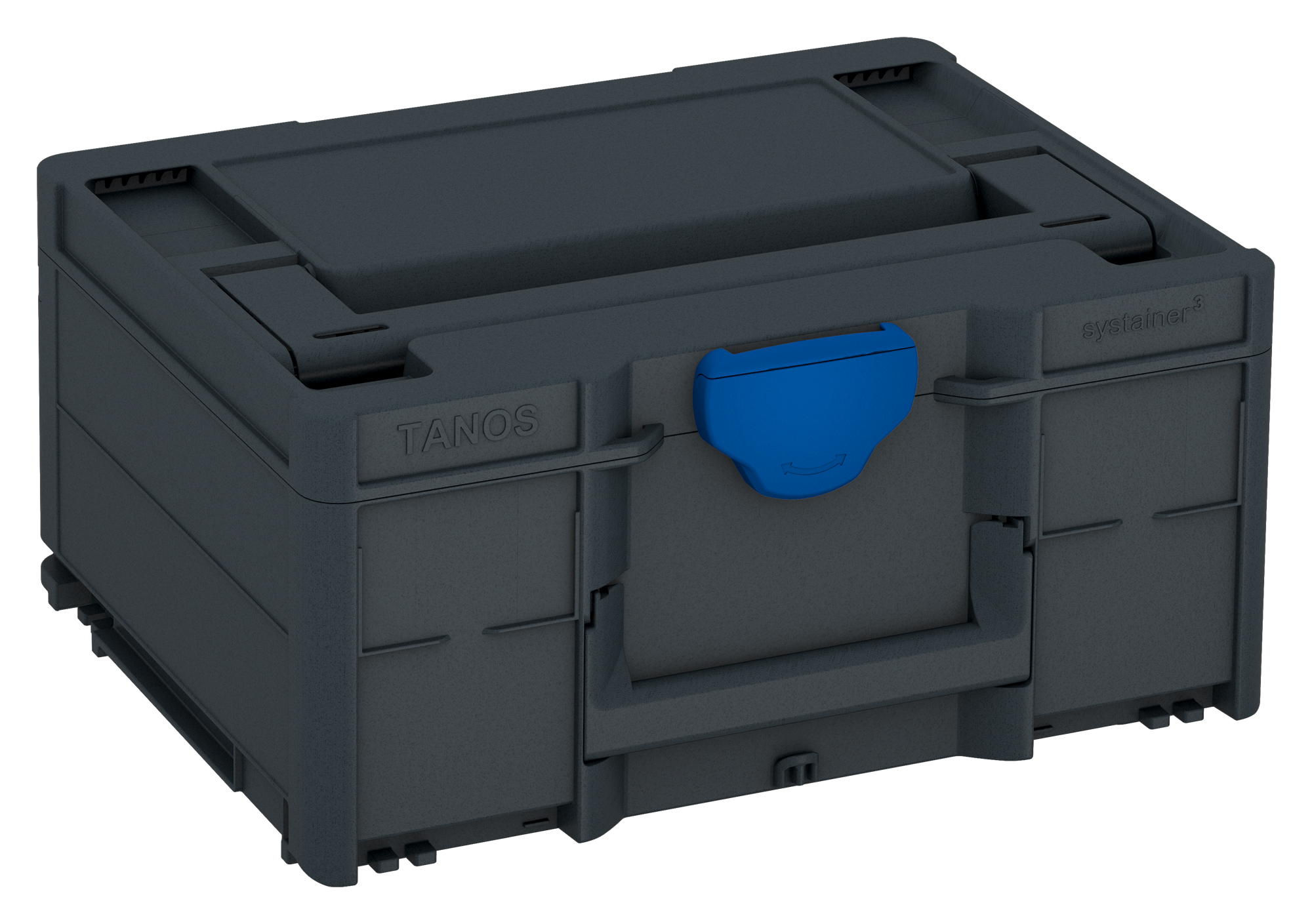 Korpus Farbe: Anthrazit (RAL 7016) - Griff Farbe:  Anthrazit (RAL 7016) - Verschluss Farbe: Signalblau (HKS 43 K)